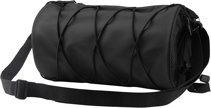 isinwheel Bike Handlebar Bag, 5L Black Waterproof Bicycle Frame Front Bag, Handy Front Bike Bags Handlebar Storage Pouch Pack with Shoulder Strap Mountain Road Bike Barrel Bag for Mountain Road Bikes