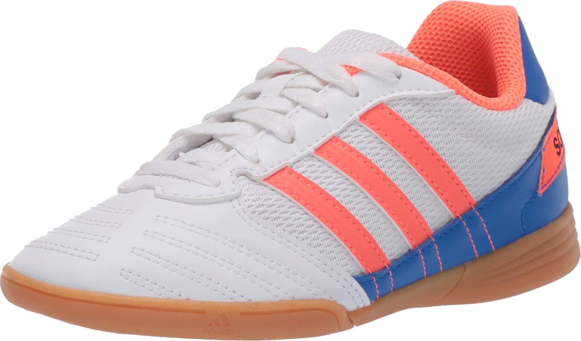 adidas Dziecięce buty do piłki nożnej Super Sala, - White Coral Blue - 36.5 EU
