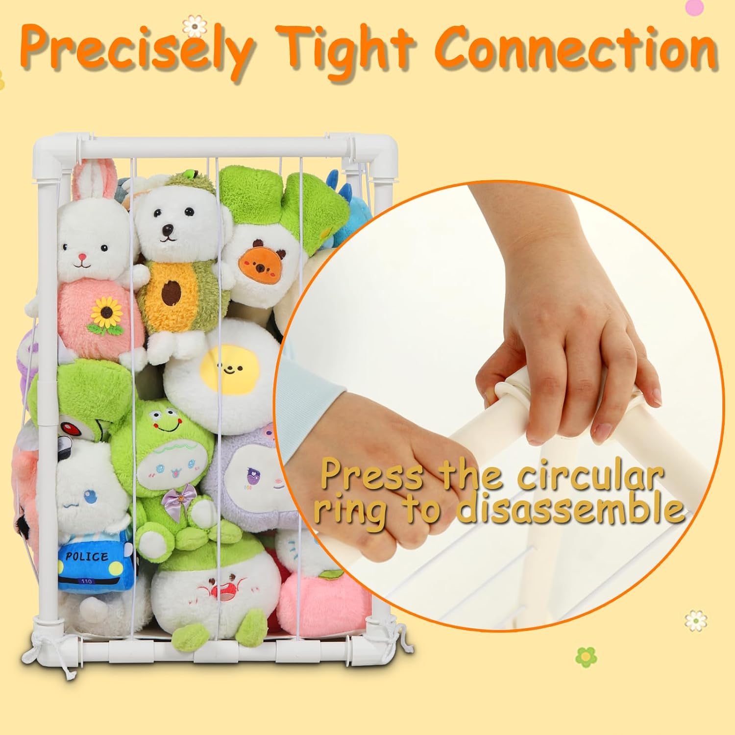 Stuffed Animal Storage Zoo Holder, PVC Stuffy Toy Organizer, 180L Vertical Plush Organizer, Stuffed Animals Cage for Nursery and Playroom - Image 6