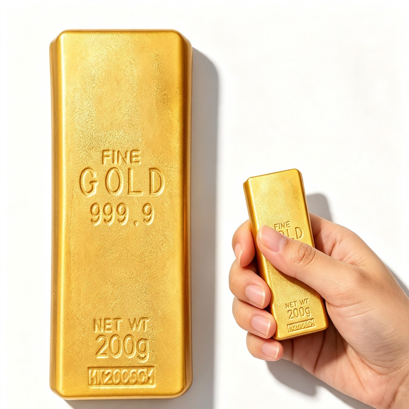 Butter Squishy, Gold Bar Shaped Stress Relief Toy, Soft Squeeze Fidget Toy