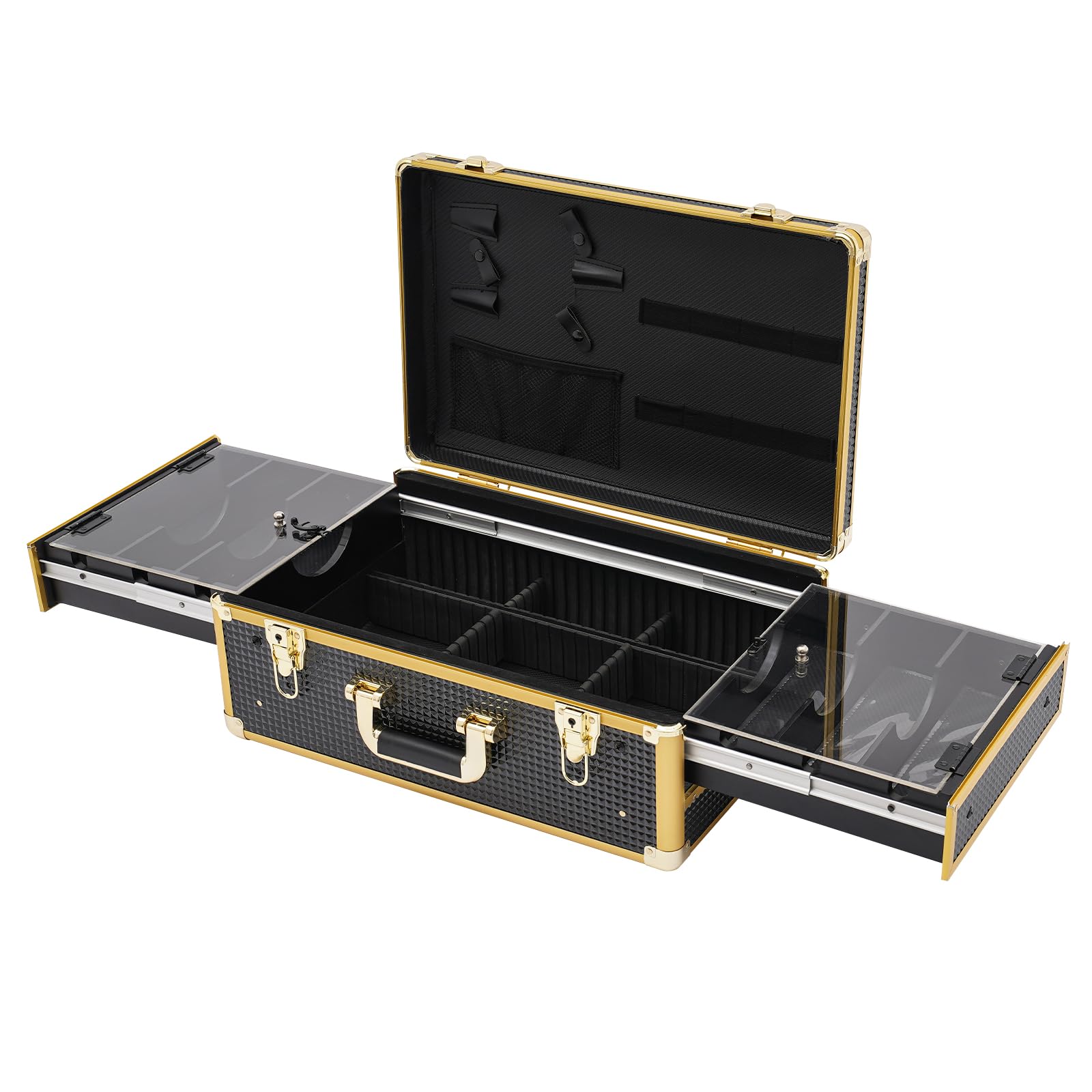 CNCEST Beauty Salon Barber Case,Hair Stylist Tool Kits Organizer,Professional Barber Travel Carry Case for Hair Scissors Tools Hair Stylist Pet Groome,Barber Carrying Case with Code Lock