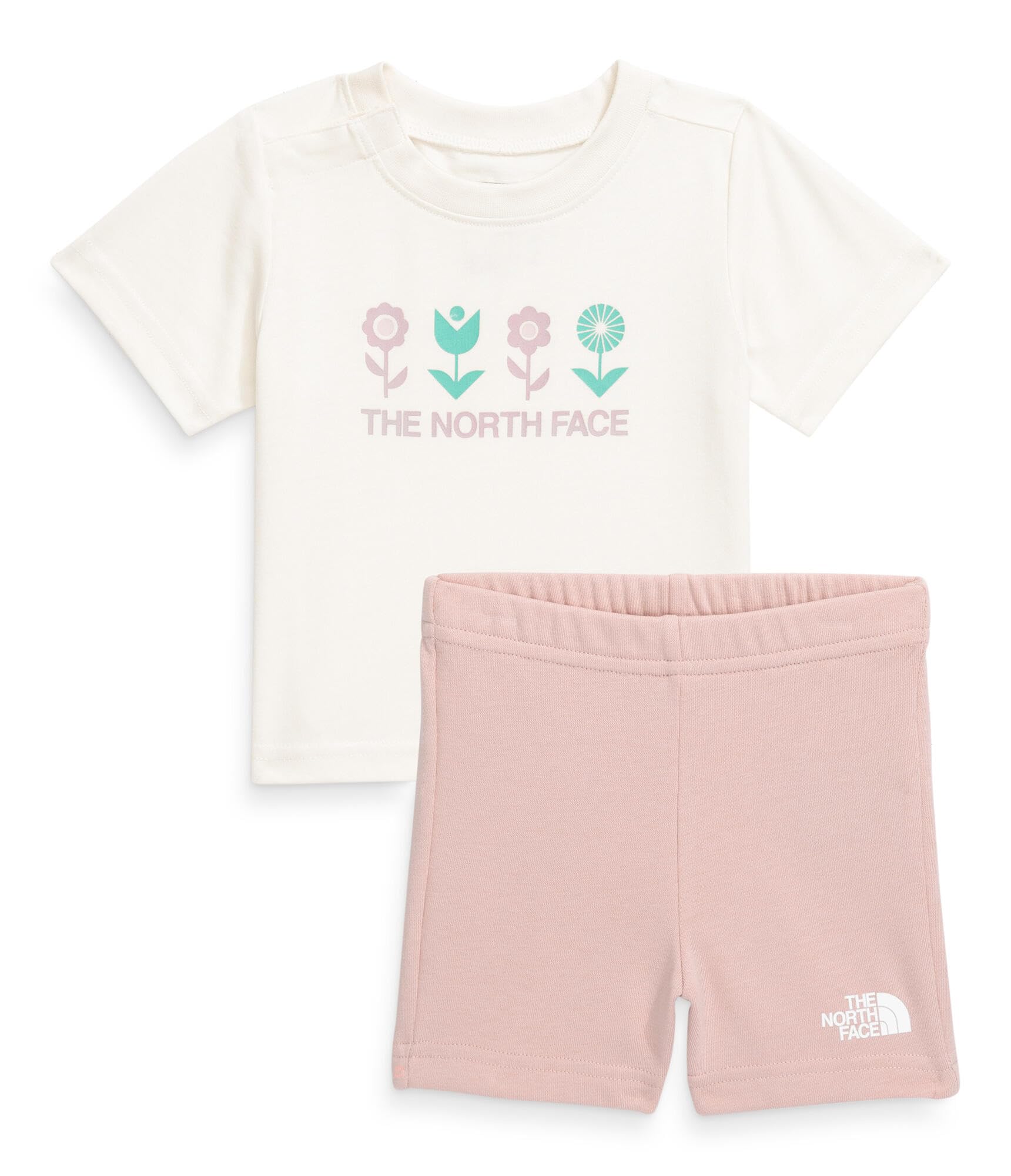 The North Face Babies Cotton Summer Set, White Dune/Pink Moss, 12 Months