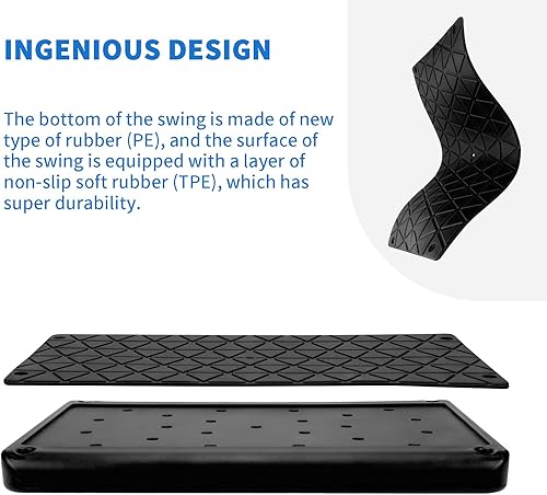 Miniatura 6 de Asiento de columpio resistente, juego de columpio antideslizante para árbol con cuerda ajustable, juego de columpios para patio de recreo para