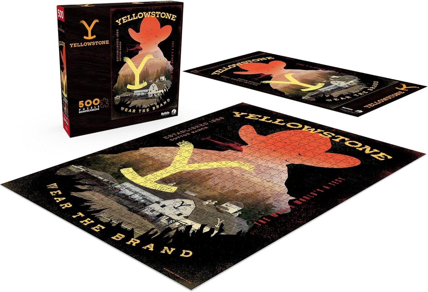 Buffalo Games - Yellowstone - Wear The Brand - 500 Piece Jigsaw Puzzle for Adults -Challenging Puzzle Perfect for Game Nights - Finished Size is 21.25 x 15.00