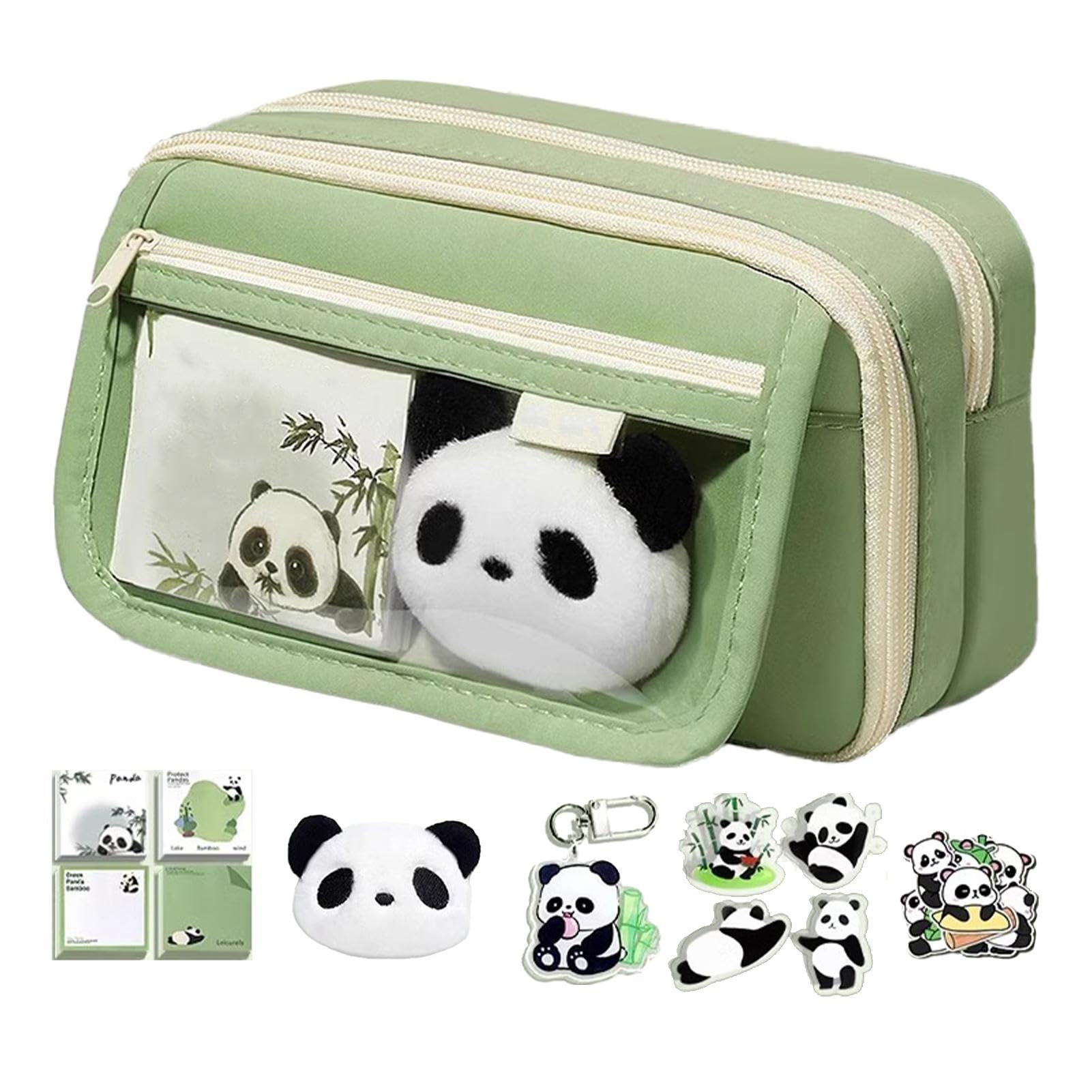 Trousse Scolaire Panda Grande Capacité Étui à Crayons Kawaii Sac à Crayons Plusieurs Compartiments