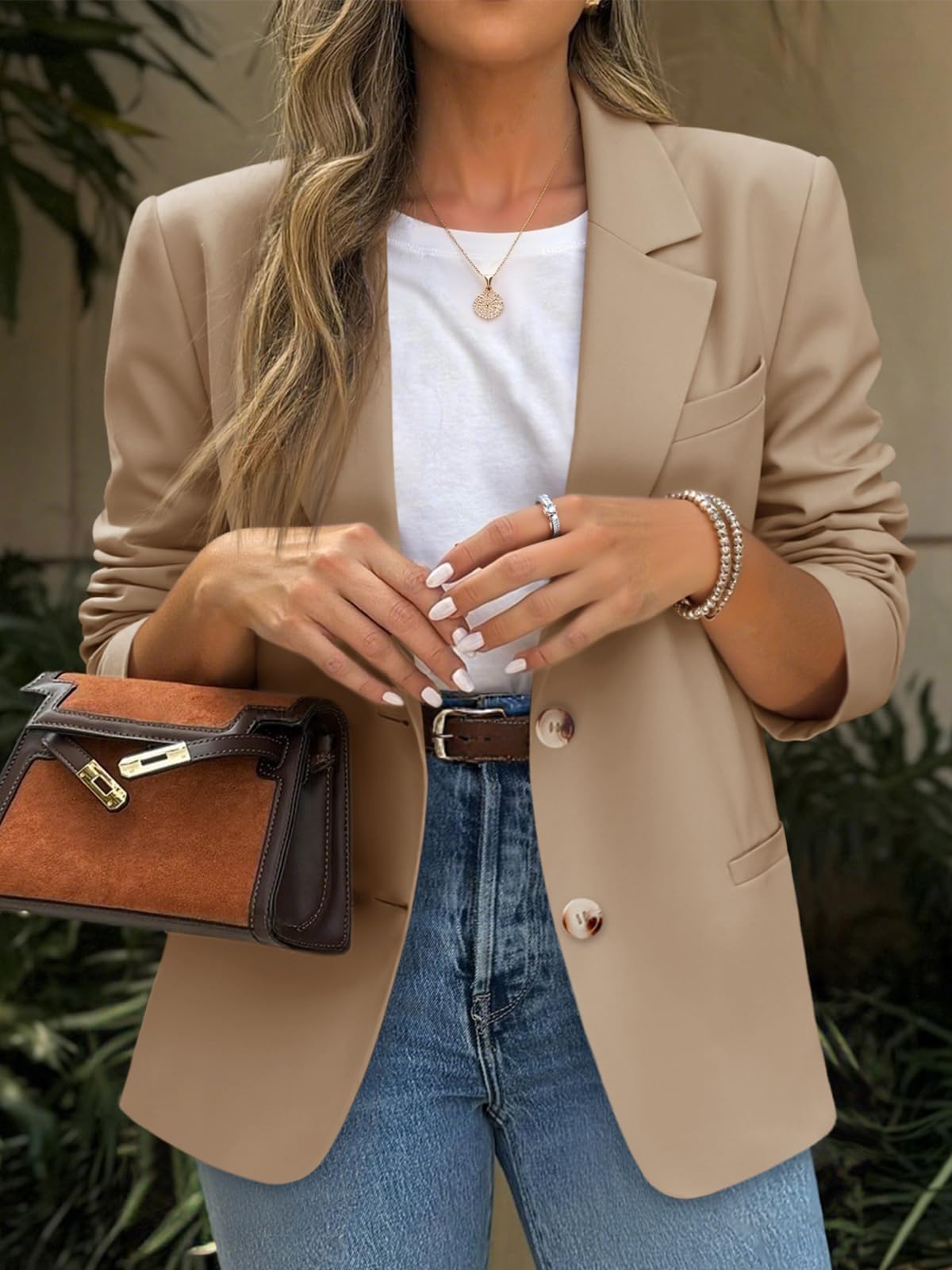Cicy Bell Blazer da donna Business Casual a maniche lunghe con bottoni Giacche da lavoro con risvolto con colletto leggero