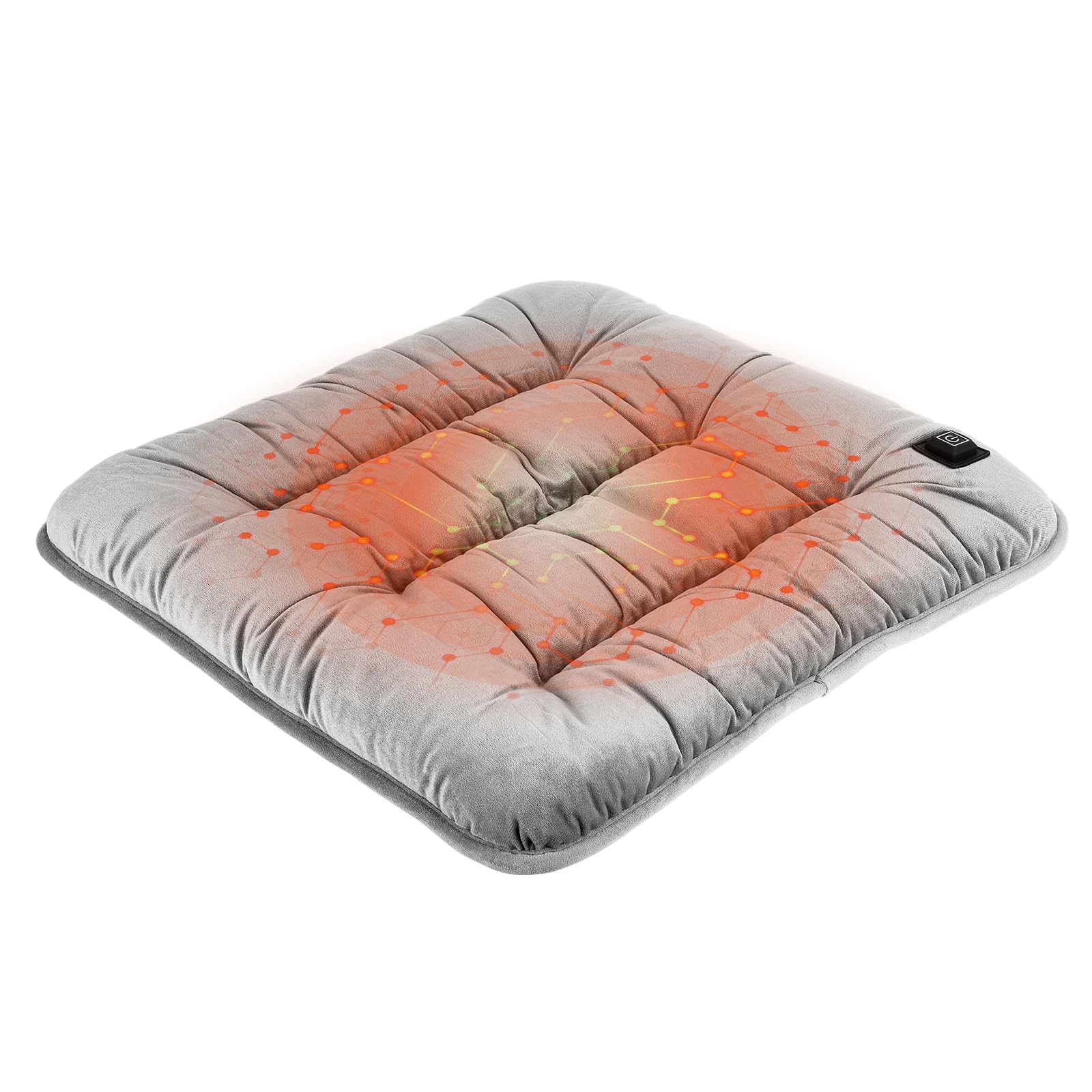 Photo 1 of Kwak's Portable Seat Cushion with USB, 3 Adjustment Settings,17.7 Inch Seat Pad for Office, Home, Stadium, Outdoor, Camping, Wheelchair – Lightweight & Easy to Carry (Grey)