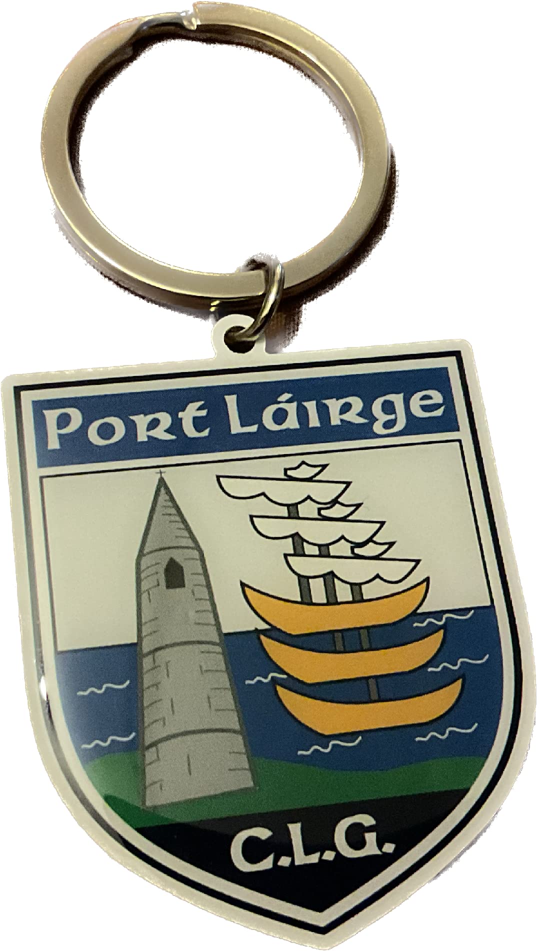 GAA Official ALL IRELAND County WATERFORD crest ultra thin metal keyring.