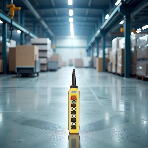 Miniatura 5 de Garosa Interruptor de botón pulsador de elevación de 6 vías, estación de control colgante de grúa, controlador colgante de elevación, parada de