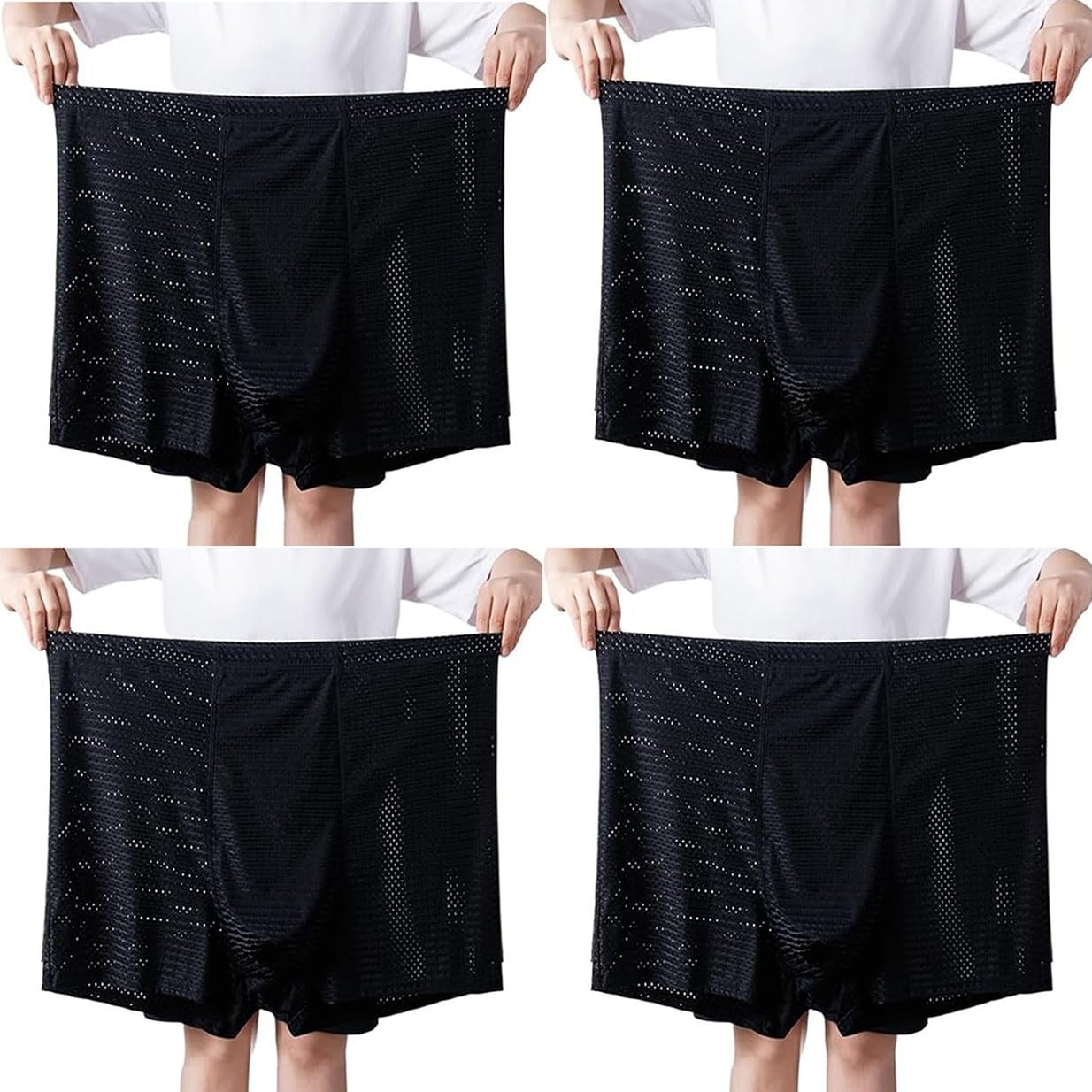 Boxer homme grande taille soie pack de 4 caleçons extensibles confort - 8