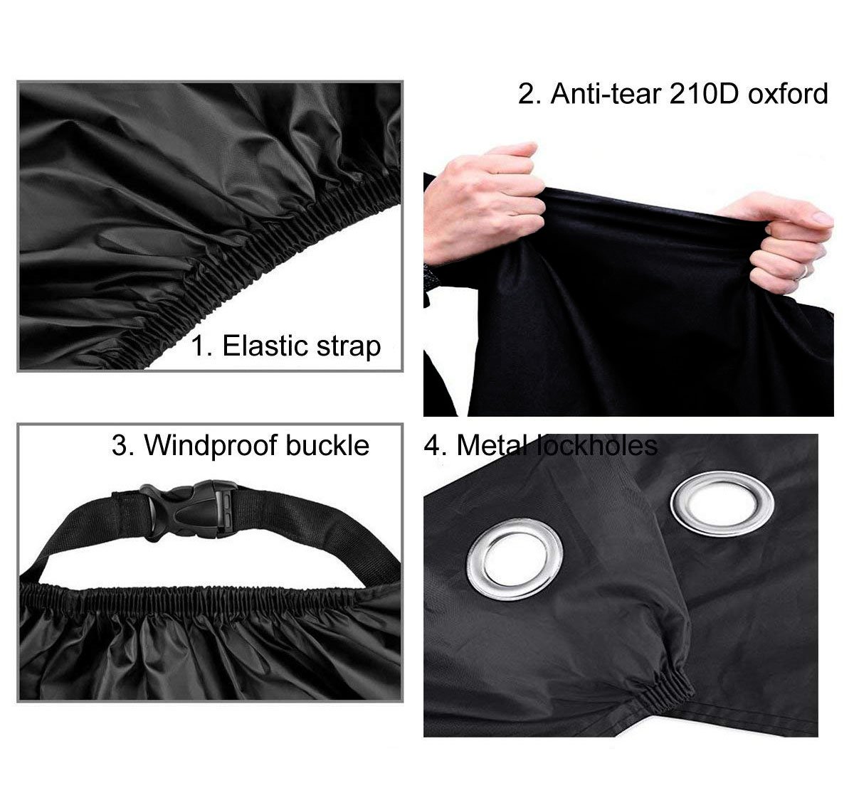 Tenda per Motocicli con Lucchetto, 270 x 105 x 155 cm, Copri Moto Motociclo Colore Argento, Copri Scooter Antipolvere Anti UV Impermeabile Universale, Rimessa per Moto in Tessuto Oxford 600D | IT