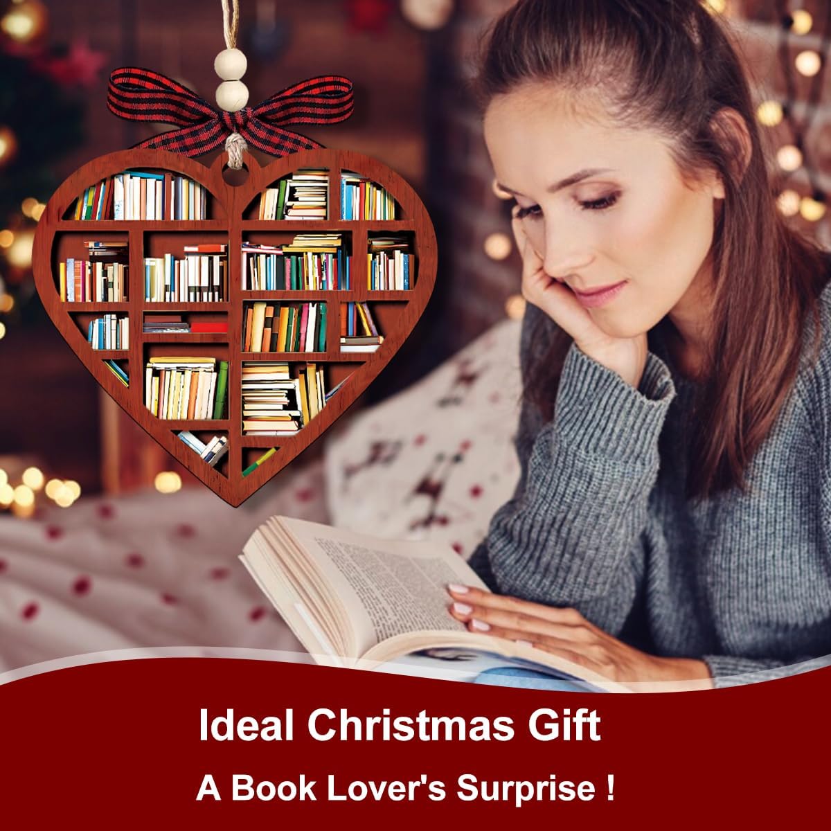 Book Ornament, Christmas Ornaments, Book Lover Gifts for Women, Book Club