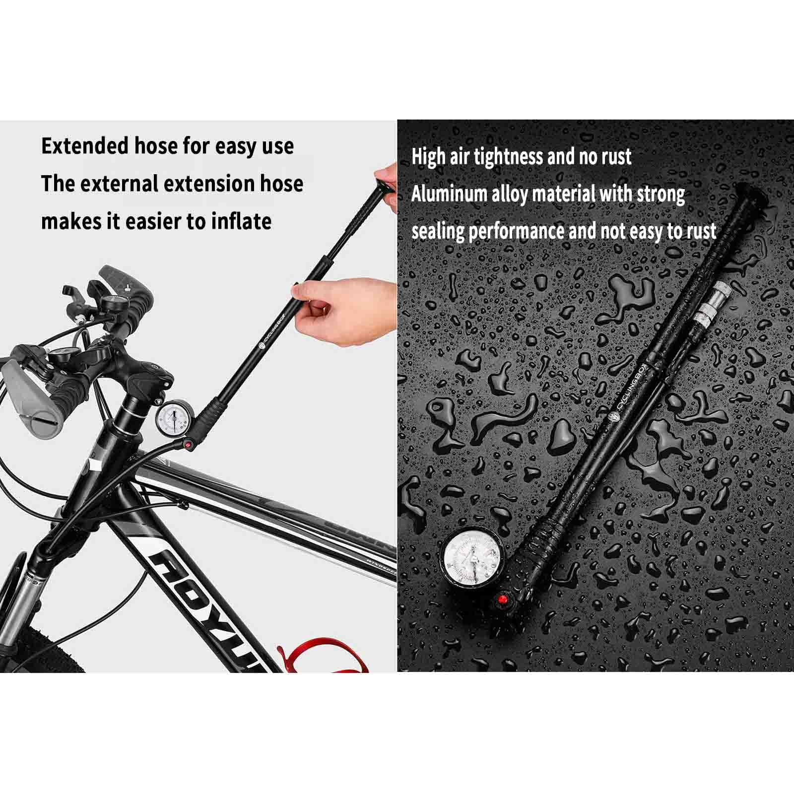 Pompe Da Pavimento Pompa Per Bicicletta Gonfiatore Bici Con Manometro Pompe Portatile Da Pavimento Mtb Piccola Ammortizzatore Portatile 300psi