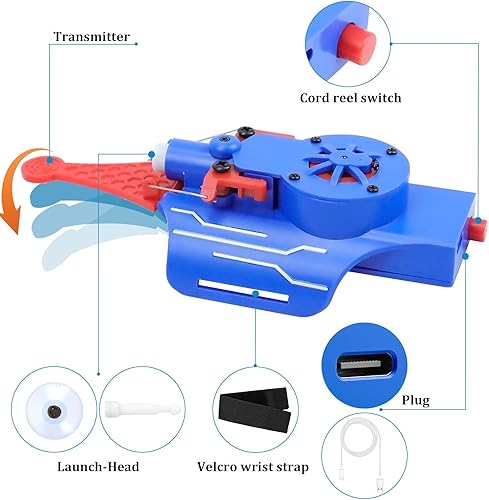 Miniatura 5 de Tirador de telaraña, artefactos geniales, lanzador de telaraña, juguete para juegos de rol de superhéroes (azul)