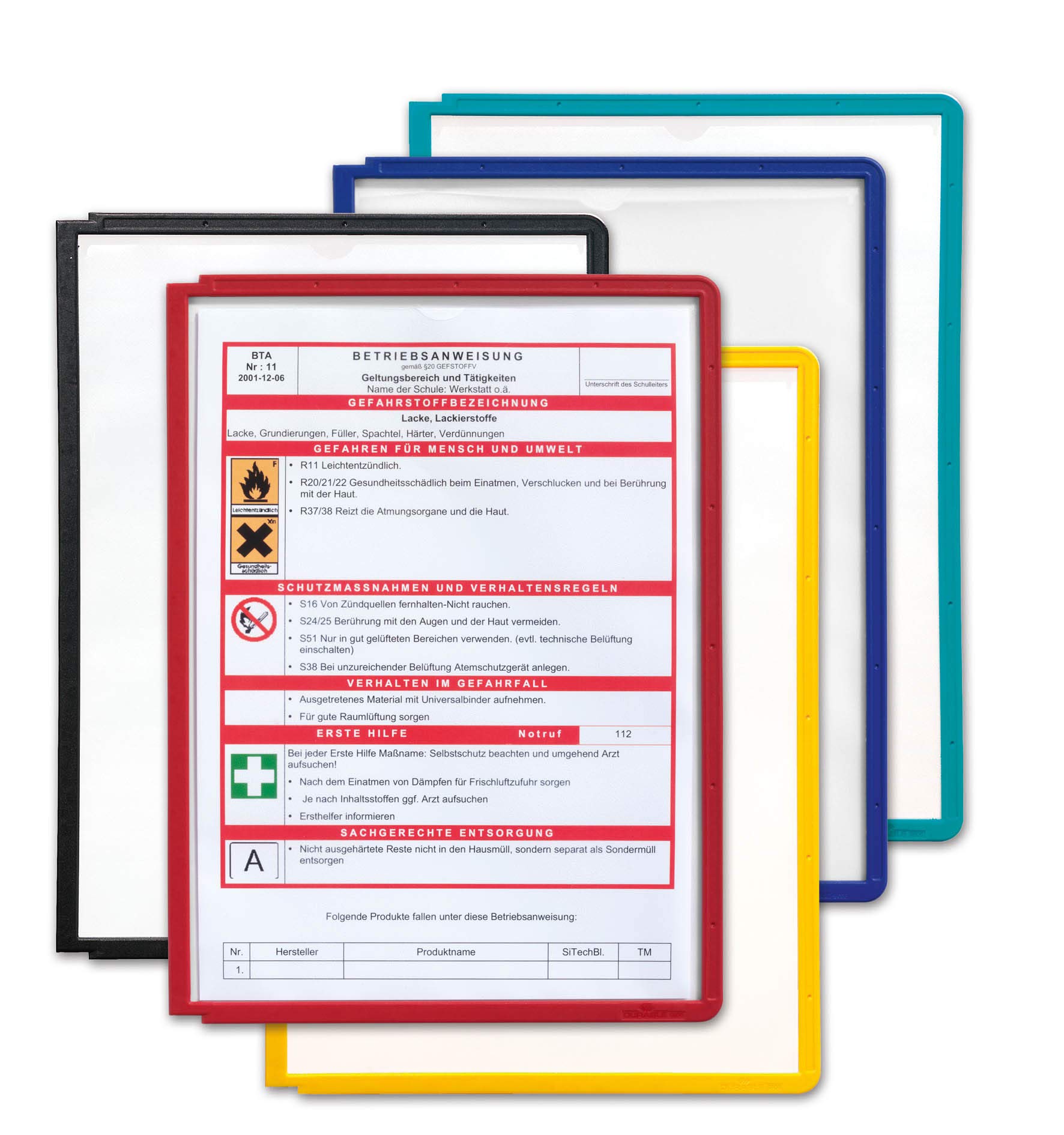 Durable Sherpa Display Panel 5 Panels A4 Polypropylene, Plastic Assorted Pack Of 5