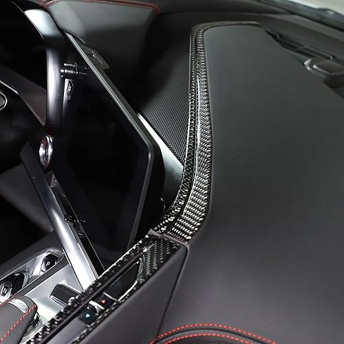 Miniatura 5 de Cubierta de la caja de almacenamiento del panel de cambio de engranajes de control central, calcomanías de fibra de carbono suave para Chevrolet