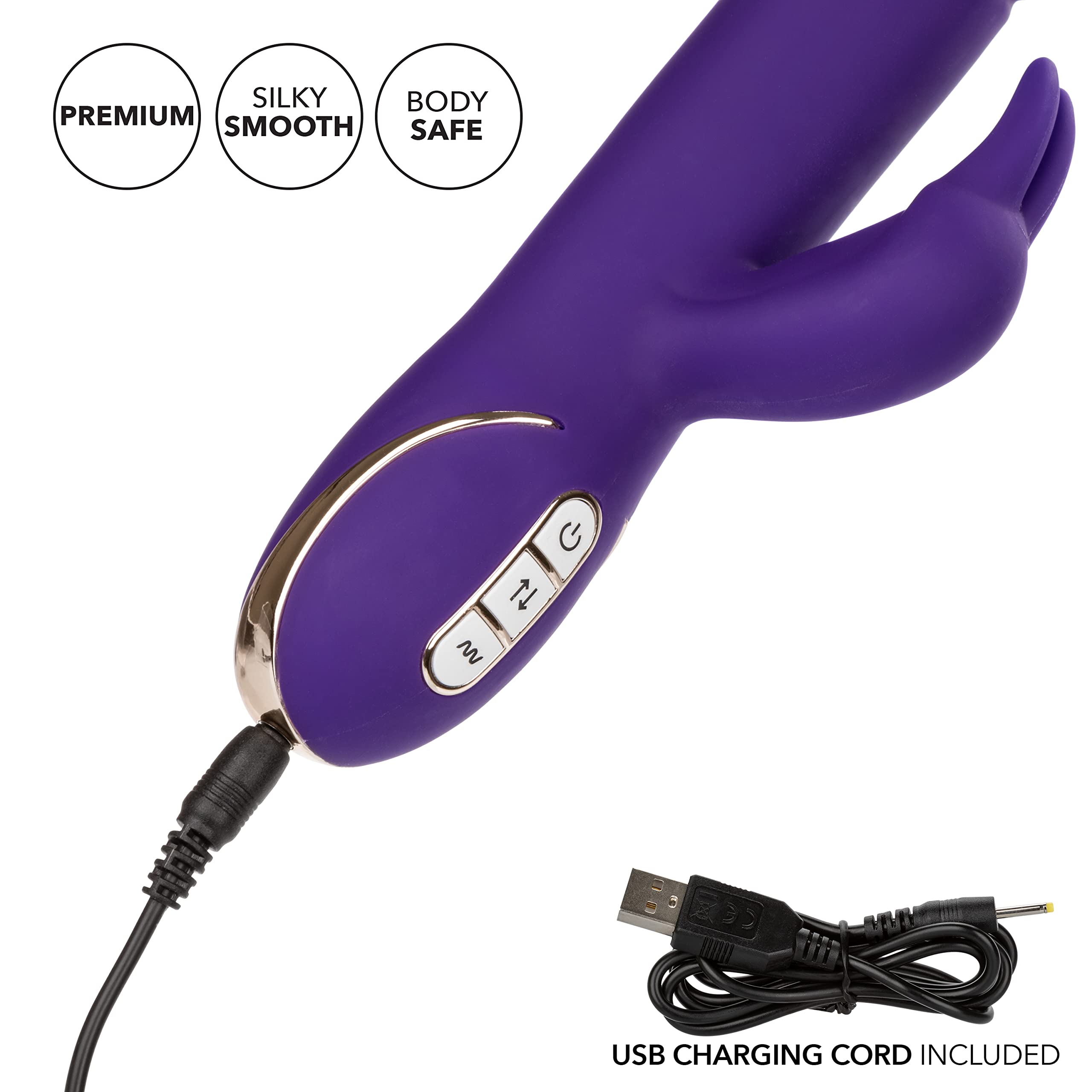 Amazon.com: CalExotics Jack Signature Silicone Thrusting Rabbit, Waterproof  Vibe Sex Toys for Couples, Luxury Adult Hands Free G Spot Massager, Purple,  5.25