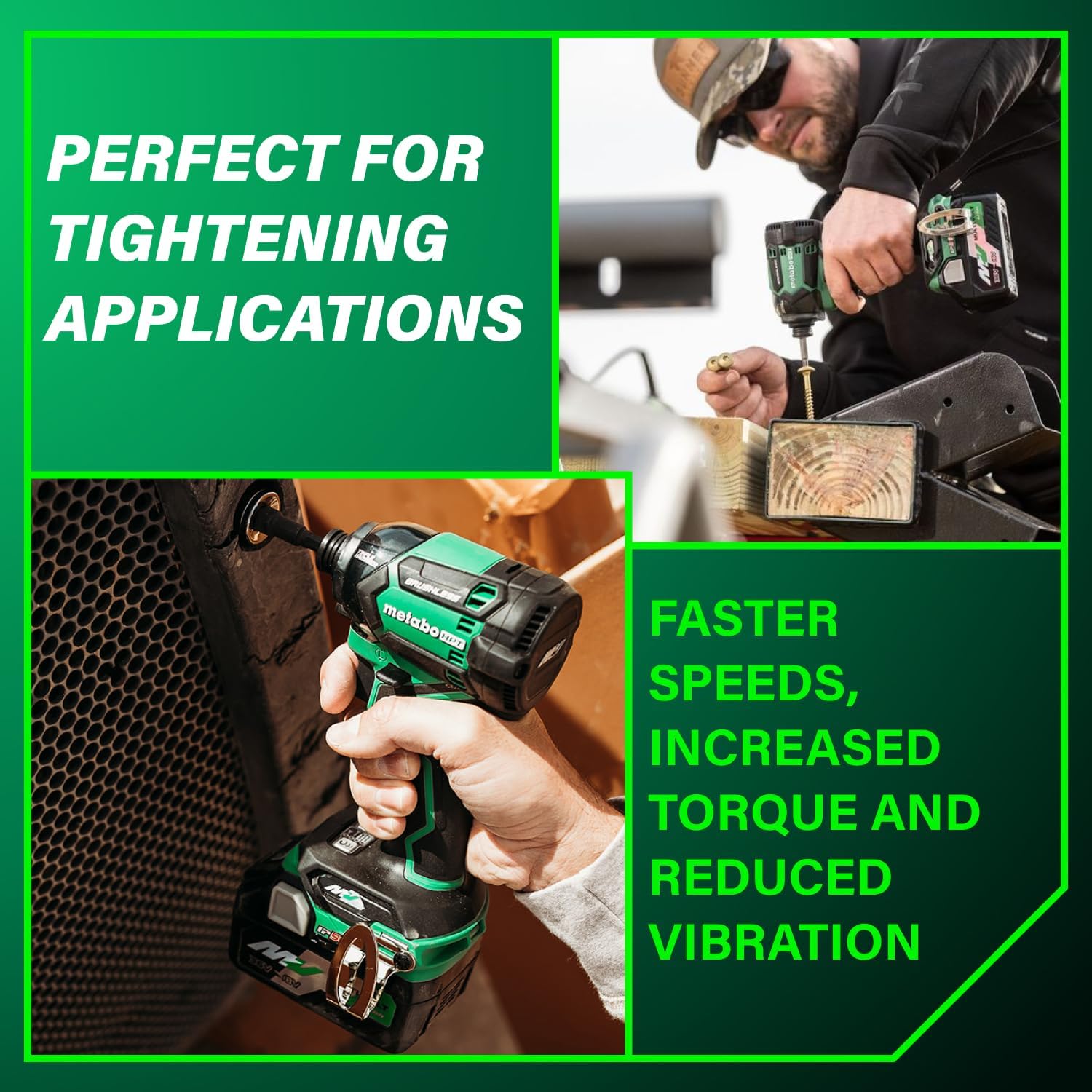 Metabo HPT 36V MultiVolt™ Cordless Triple Hammer BOLT Impact Driver Kit, High Torque Impact Driver with Case, 2 MultiVolt Batteries, 1/4-Inch Chuck, Compact Lightweight Power Tool, WH36DC