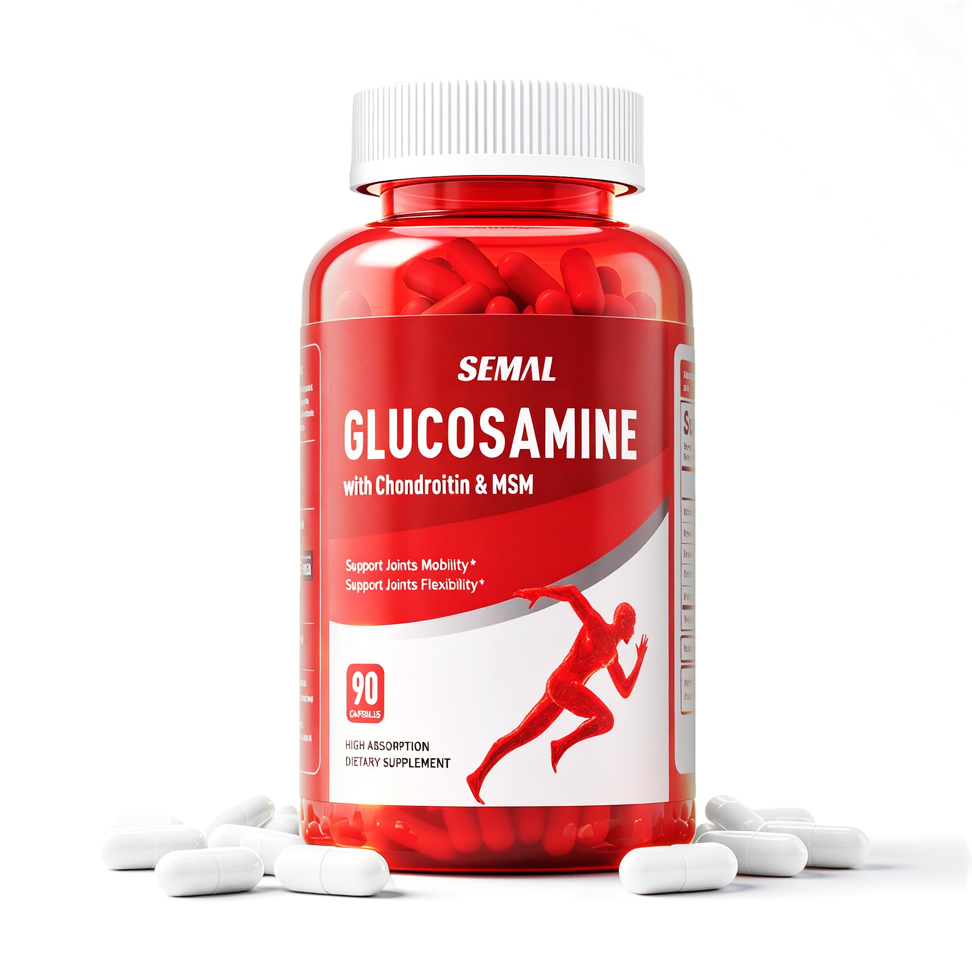 SEMAL Glucosamine Chondroitin MSM Joint Support Supplement 90 Capsules