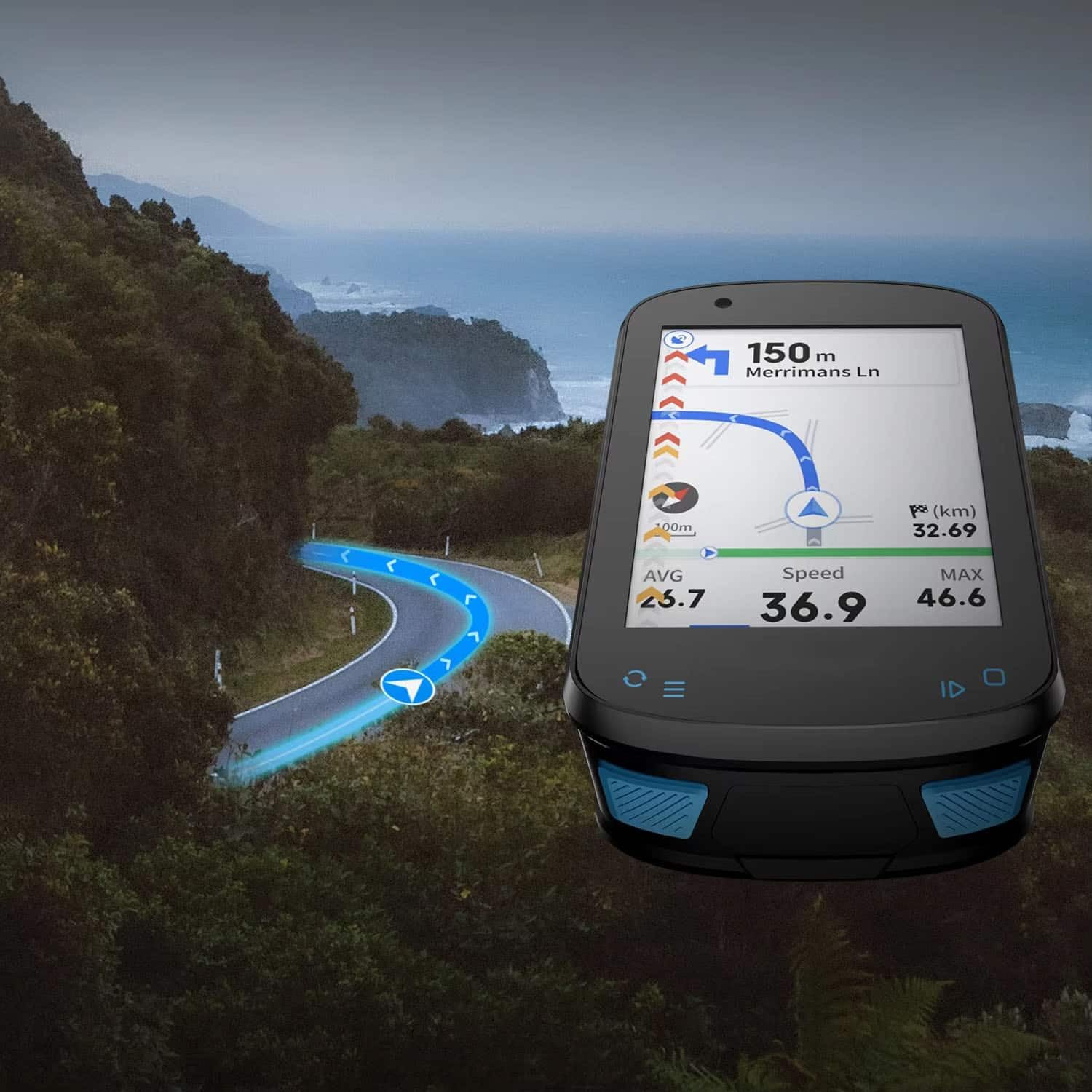 ridelyvo CC600 bezprzewodowy komputer rowerowy z kolorowym ekranem, nawigacja GPS, WiFi i Bluetooth, szybkie pozycjonowanie 5s, bezpłatny trening w pomieszczeniach