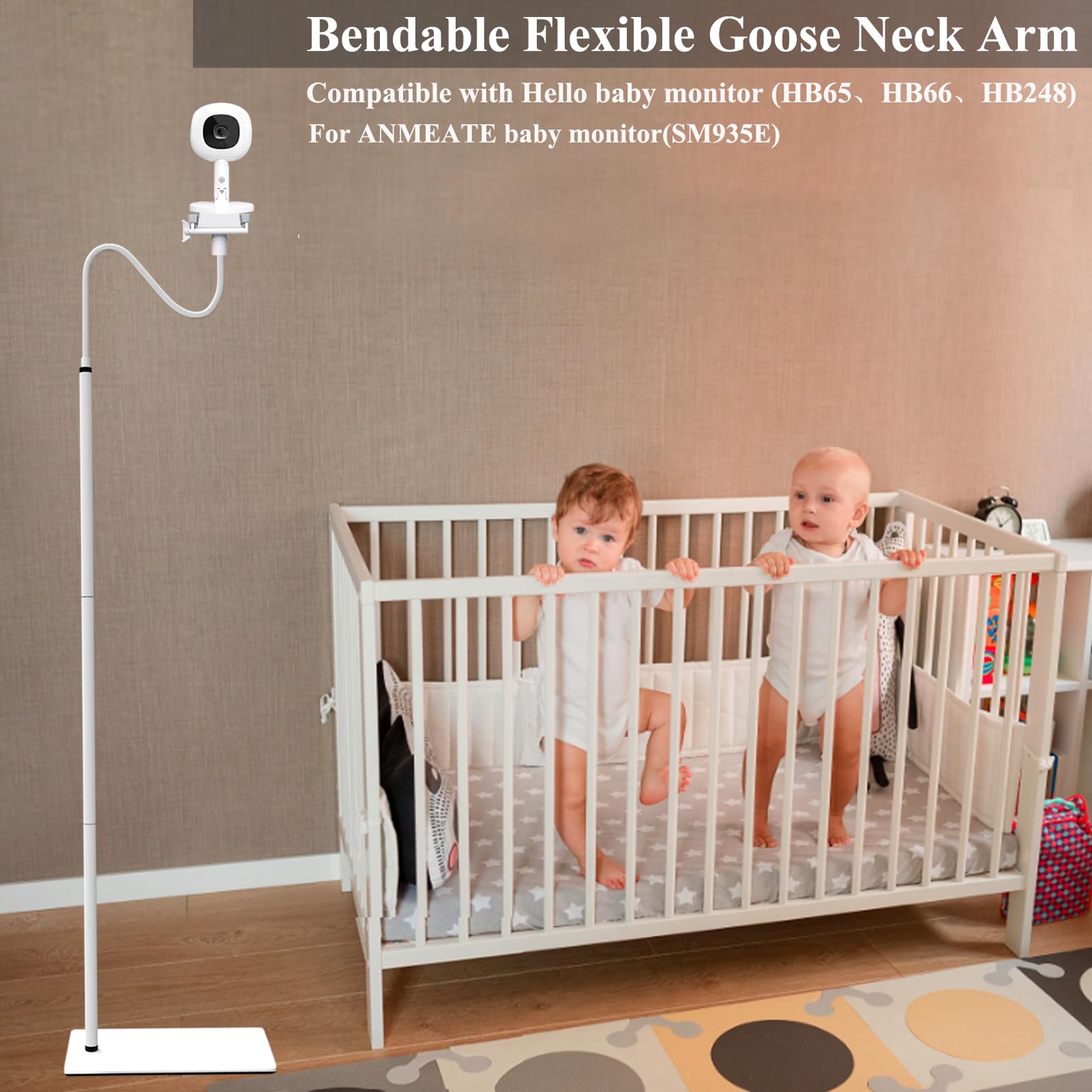 Baby Monitor Camera Soporte Flexi Twist Para Monitor De Bebé - Sujeta A Muebles Sin Taladrar, Ajustable Y Portátil Flexi Twist Sujeción Universal