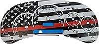 Vista 1 de Tanin Auto Electronix Custom Firefighter Red Line American Flag Gauge Face Overlay Compatible con el velocímetro de racimo de instrumentos GMC