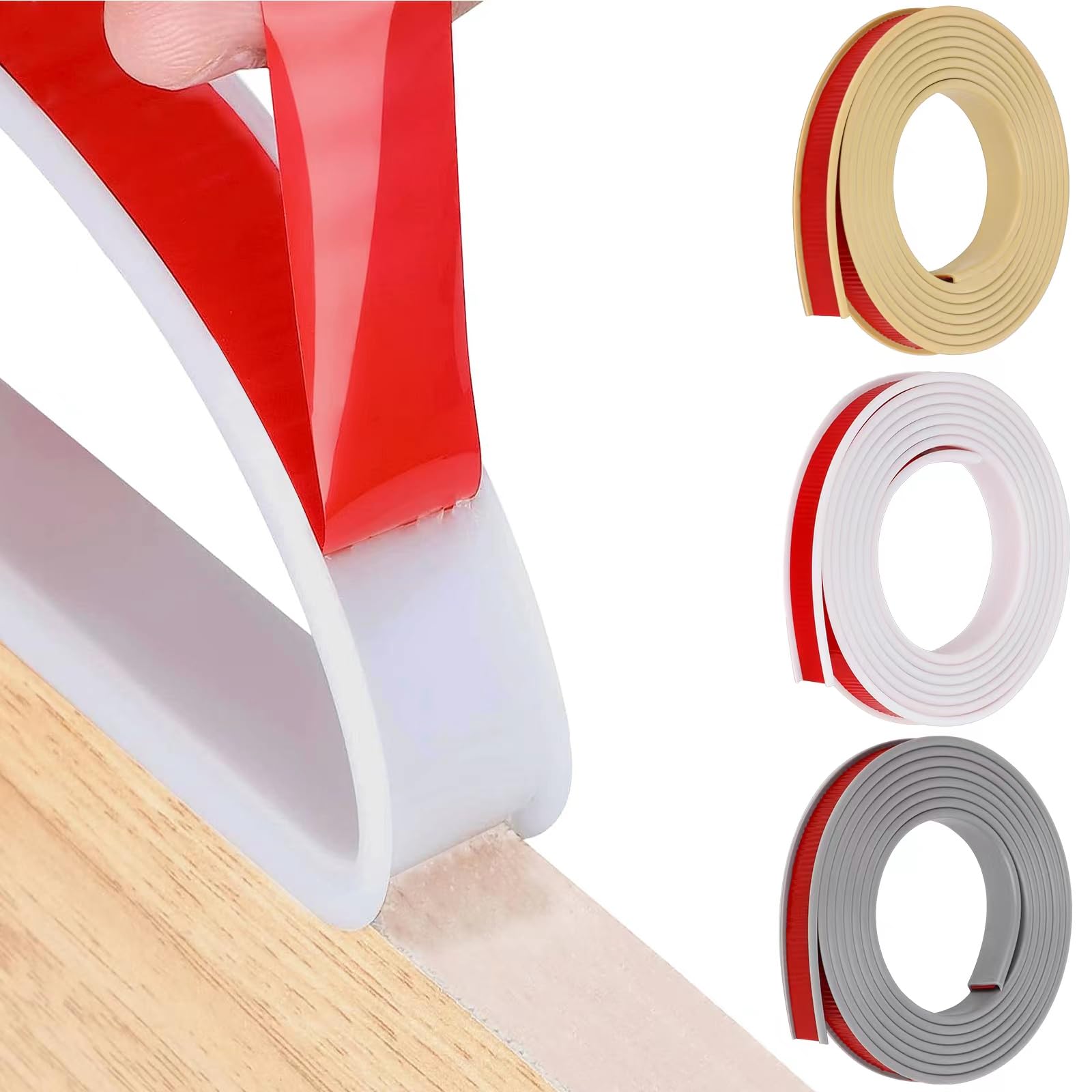 16.4ft U-Shape Edge Banding, HeiPen Self Adhesive Rubber Edge Trim, TPE Flexible Furniture Edge Protector for Wood Veneer Cabinet Repair Furniture Restoration (22mm, White, 1)