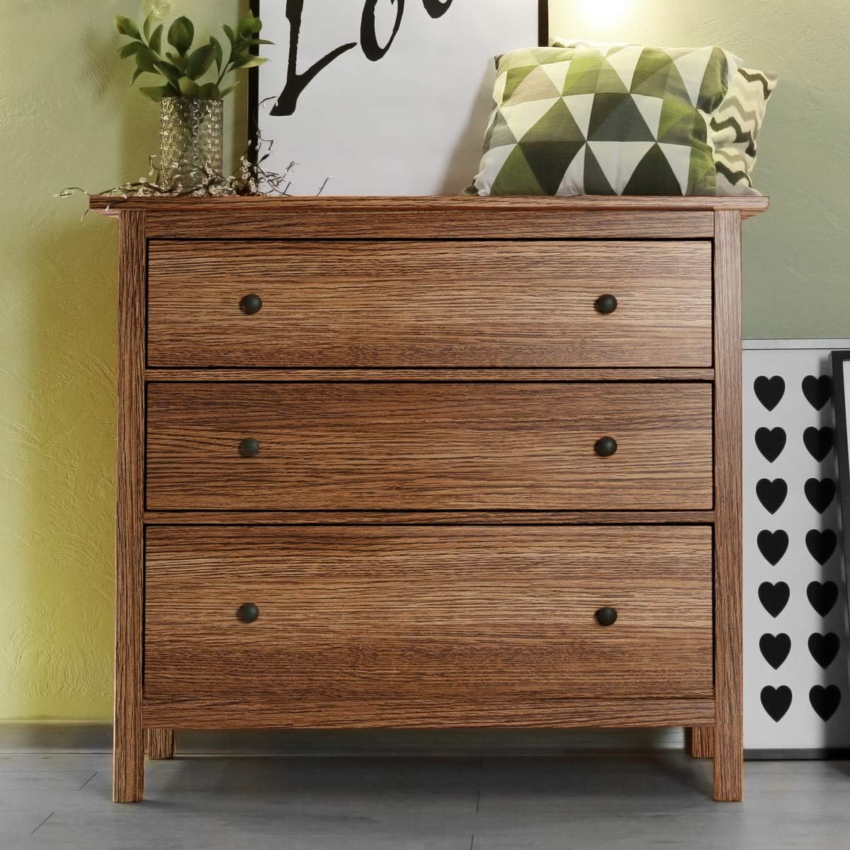 Ambiance Sticker Rouleau revêtement Adhésif Vinyle au Mètre Sticker Lavable Cuisine Meuble Armoire Porte Bois Chocolat - H60 x L200 cm