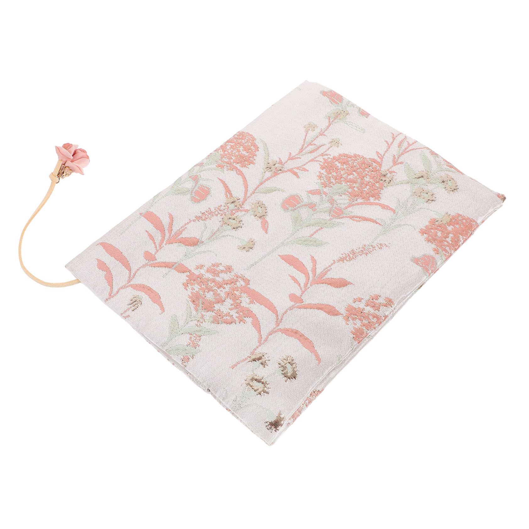 Funda De Tela Decorativa Ajustable Para Libros Protector Práctico Y Hecho a Mano Ideal Para Libros De Tapa Dura Y Escolares Diseño Elegante De Diente De León En Rosa