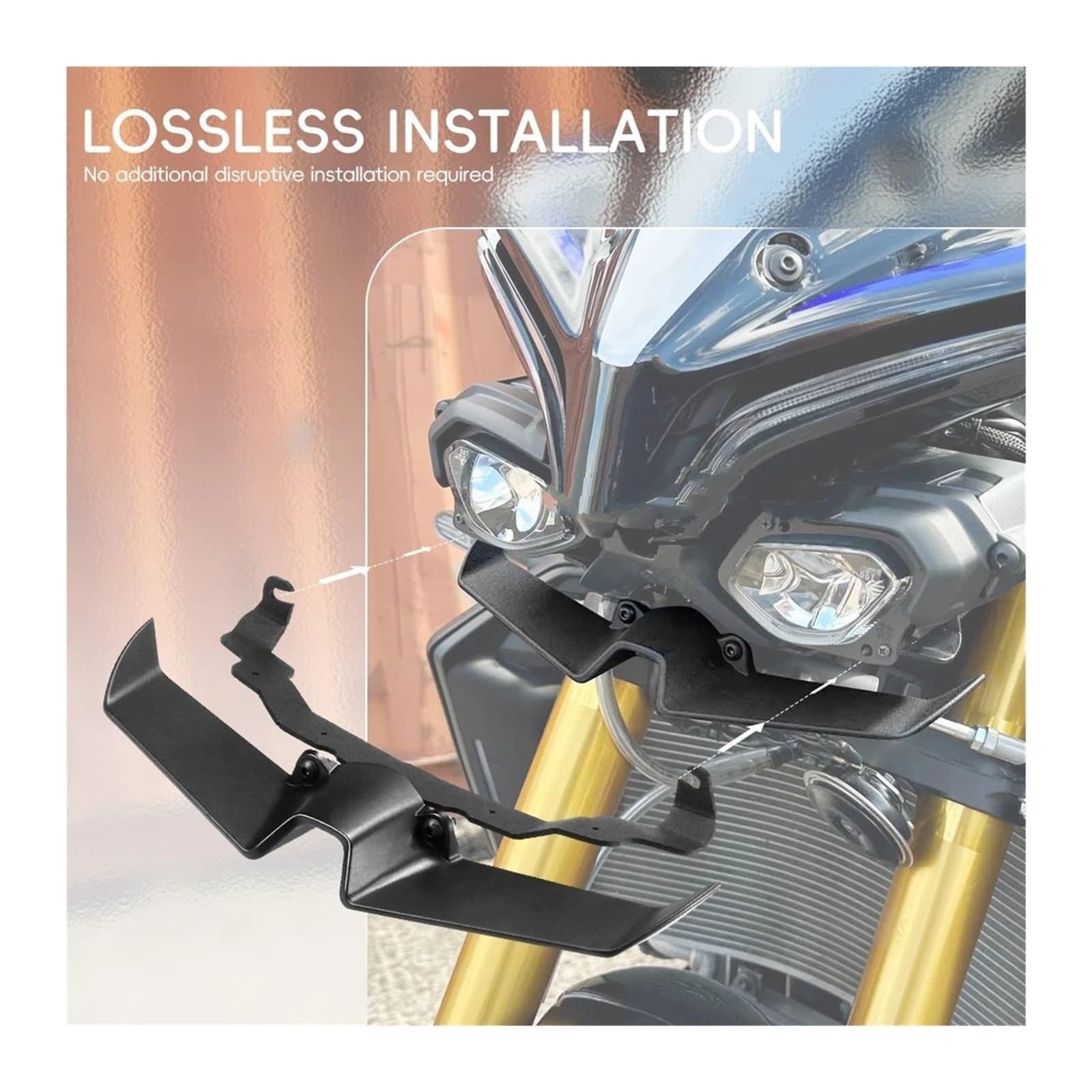 Front Bumper Splitter dachowy Pasuje do YAMAHA MT10 MT 10 SP MT-10 2022-2024 przedni spojler skrzydłowy zestaw aerodynamiczny akcesoria spojlera