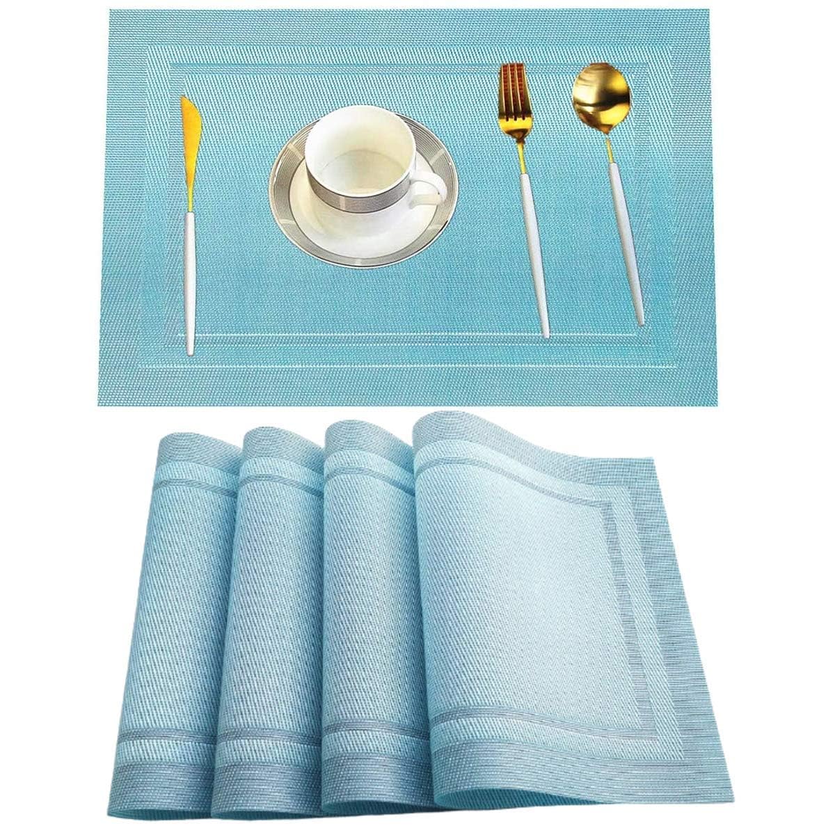 PVC Placemats Set – Heat-Resistant, Washable Placemats for Dining Table – Non-Slip Kitchen Table Mats, Easy to Clean Tabletop Protection for Indoor & Outdoor Use (4, Orange) — Amazon image 32