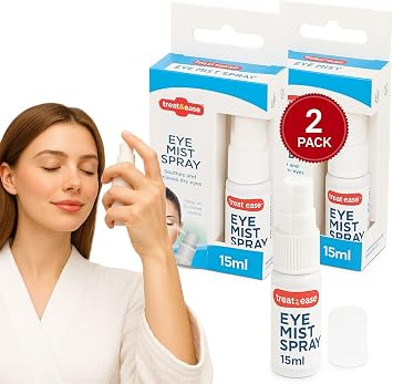 2 x Eye Mist Eyelid Spray for Refreshing Soothing Relief Dry Tired Irritated Itch Sore Eyes 15ml By Red Rainbow