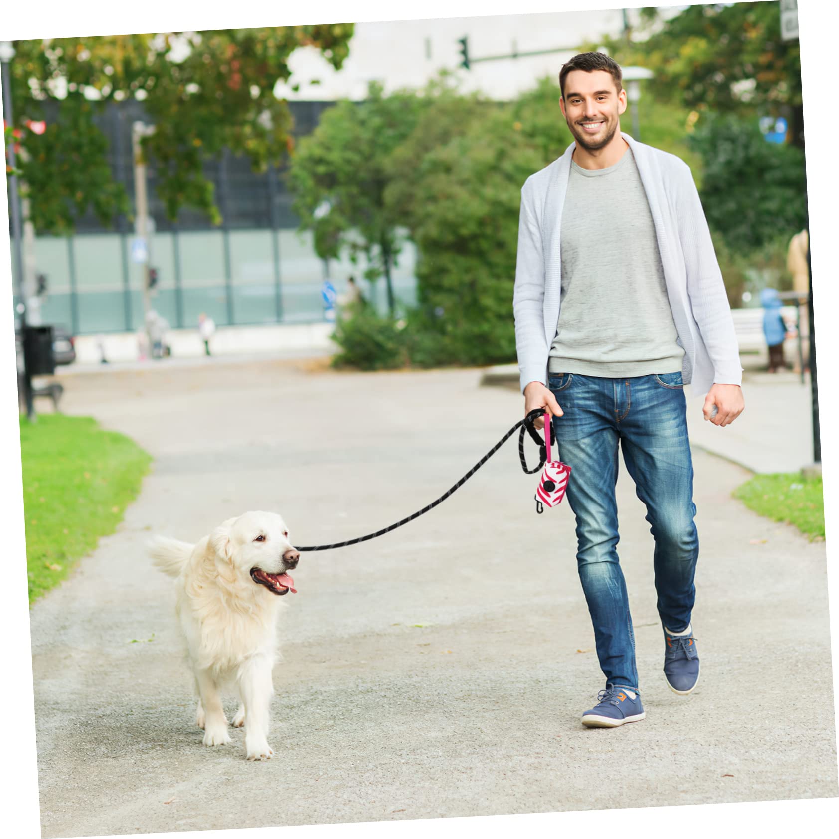 COLLBATH Hundeleine Für Nylon-Leine Mit Beutelspender Für Hundekotbeutel Für Kleine Und Mittelgroße Hunde Draußen