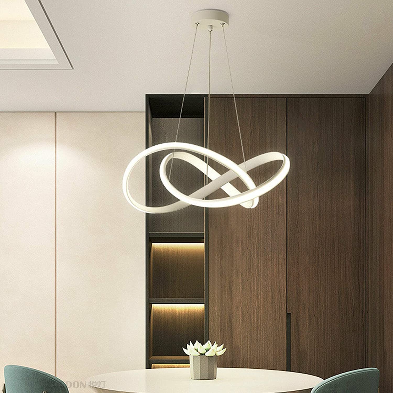 Luce a soffitto del lampadario, Moderna Lampada a LED Home LED in Stile Creative Elegant, Strisce a LED attorcigliate Dimmabile 3 Colori Light Colors Energia Risparmio Lunga Vita con Remoto Control,