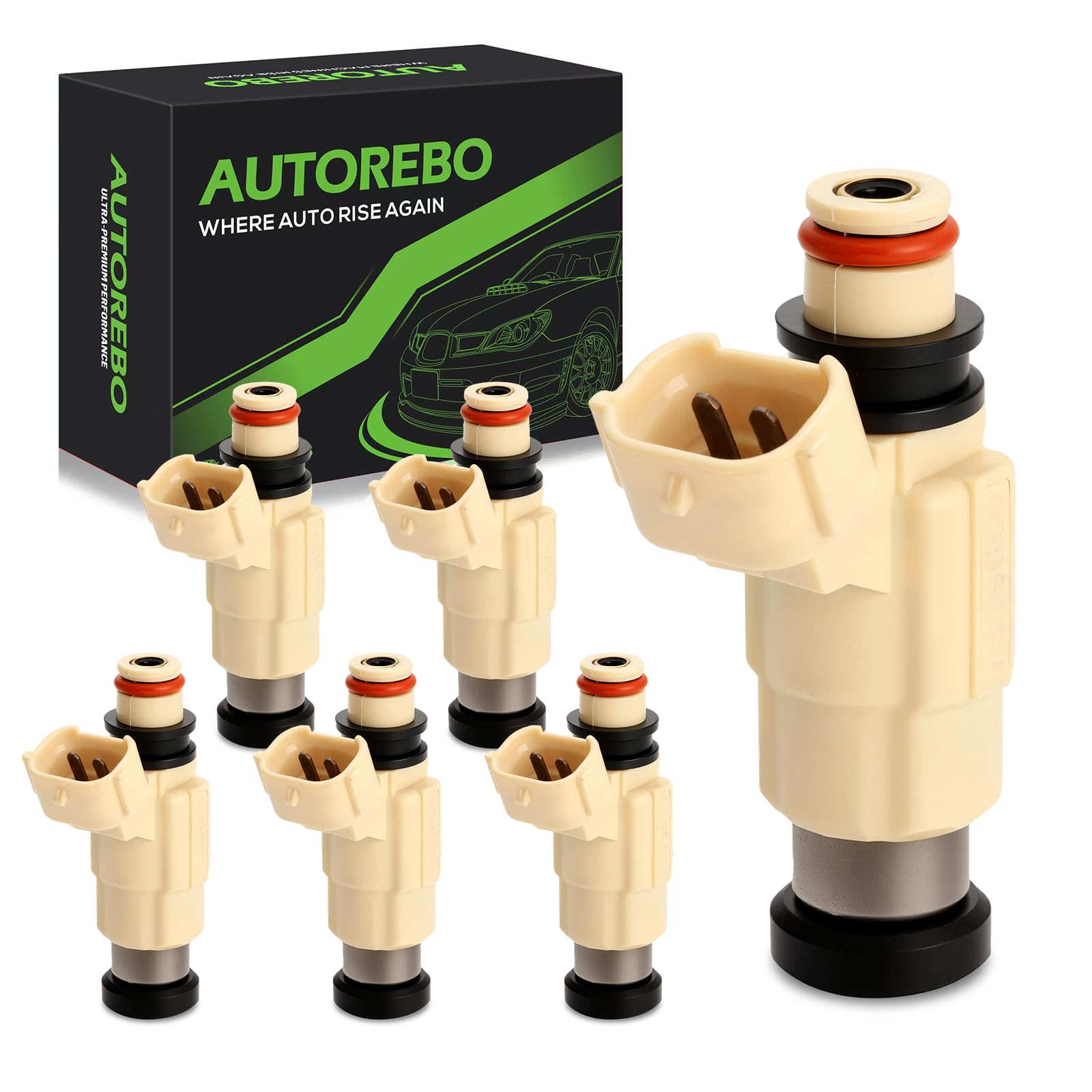 Fuel Injectors Set of 6 Compatible with Suzuki Grand Vitara 2001 XL-7 XL7 2002-2006 2.7L V6# Replace FJ939 84212307 1571052D00 INP-774 INP774
