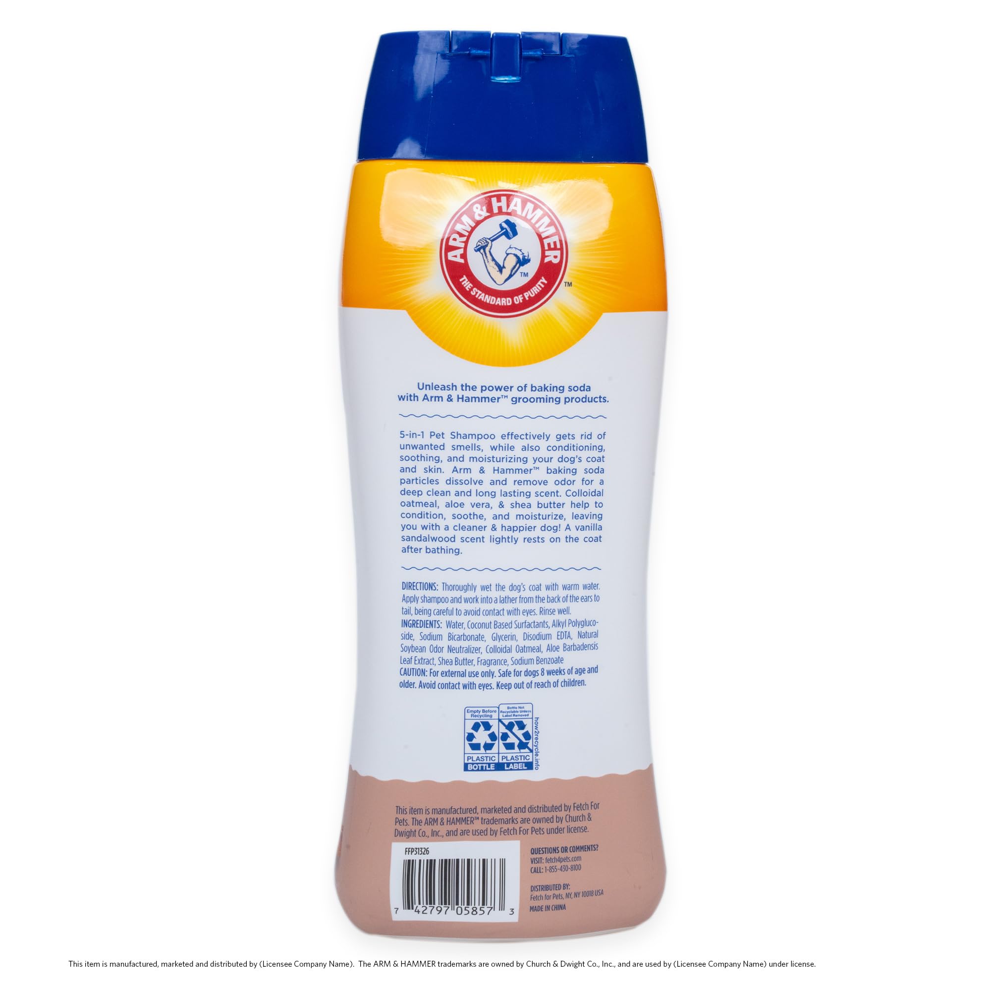 Arm & Hammer for Pets 5-in-1 Pet Shampoo with Conditioner, Vanilla Sandalwood Scent - Deodorizing, Skin Soothing, and Moisturizing Ingredients, Dog Oatmeal Shampoo with Aloe and Shea Butter, 20 Fl Oz - image 5
