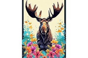 HMDIIMGE 5D DIY Flower Diamond Painting Kits: Embellish Your Home with Moose Diamond Art