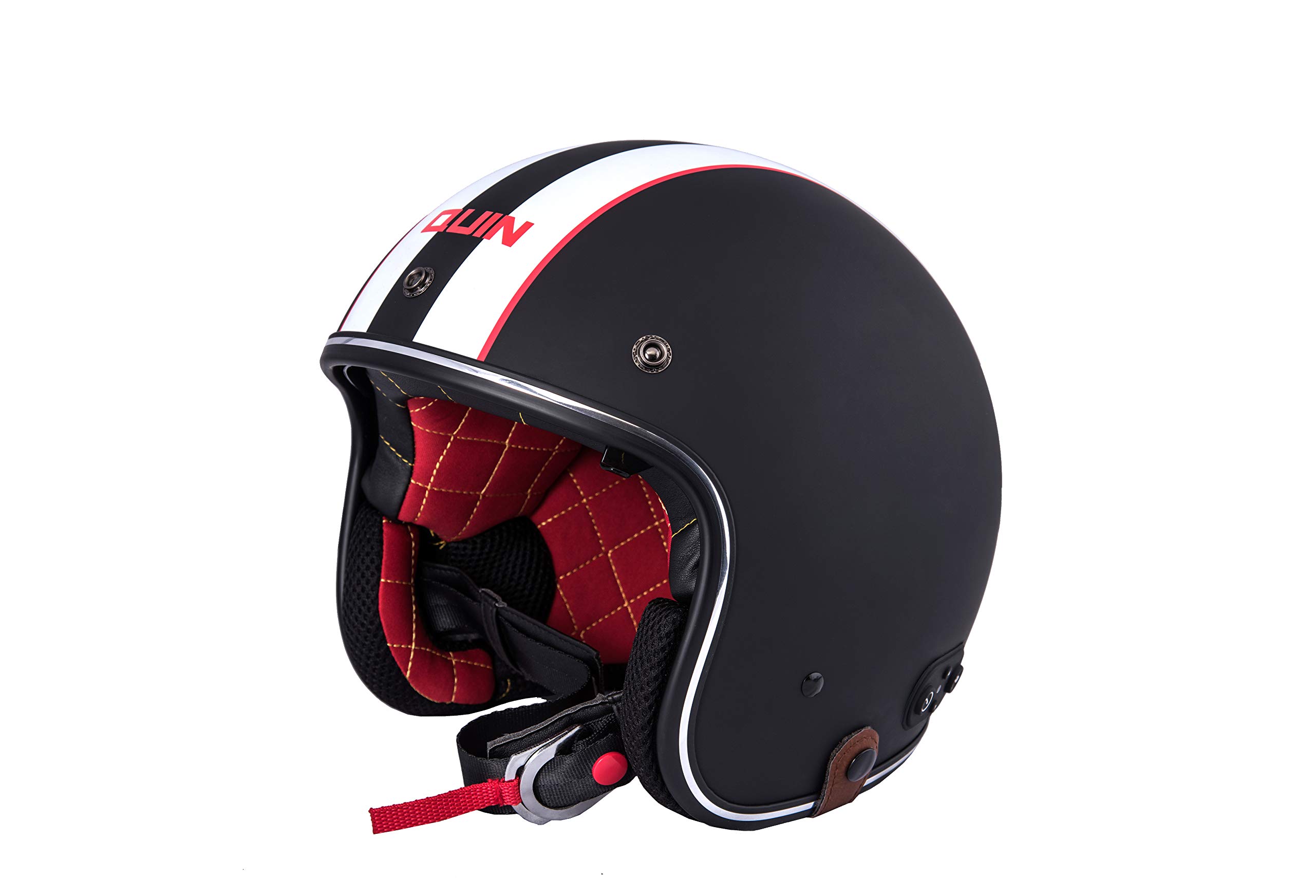 Quin MCQ Nero Open Face Bluetooth Integrated Helmet with Crash Detection… (X-Small)