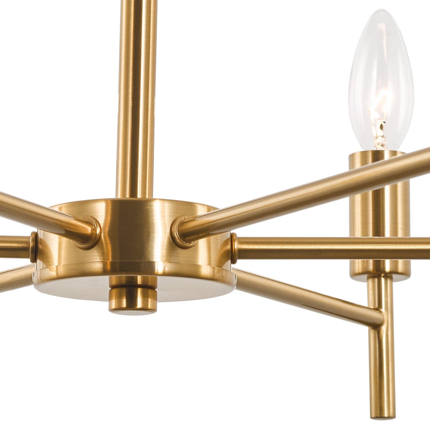 Exclusive Discount 70% Price Chandelier Contemporary 6 Lights Brushed Brass Modern Pendant Lighting Ceiling Light Fixture, Indoor Candle 21 Chandelier for Dining Room, Bedroom, Living Room, Kitchen,Foyer and Entryway