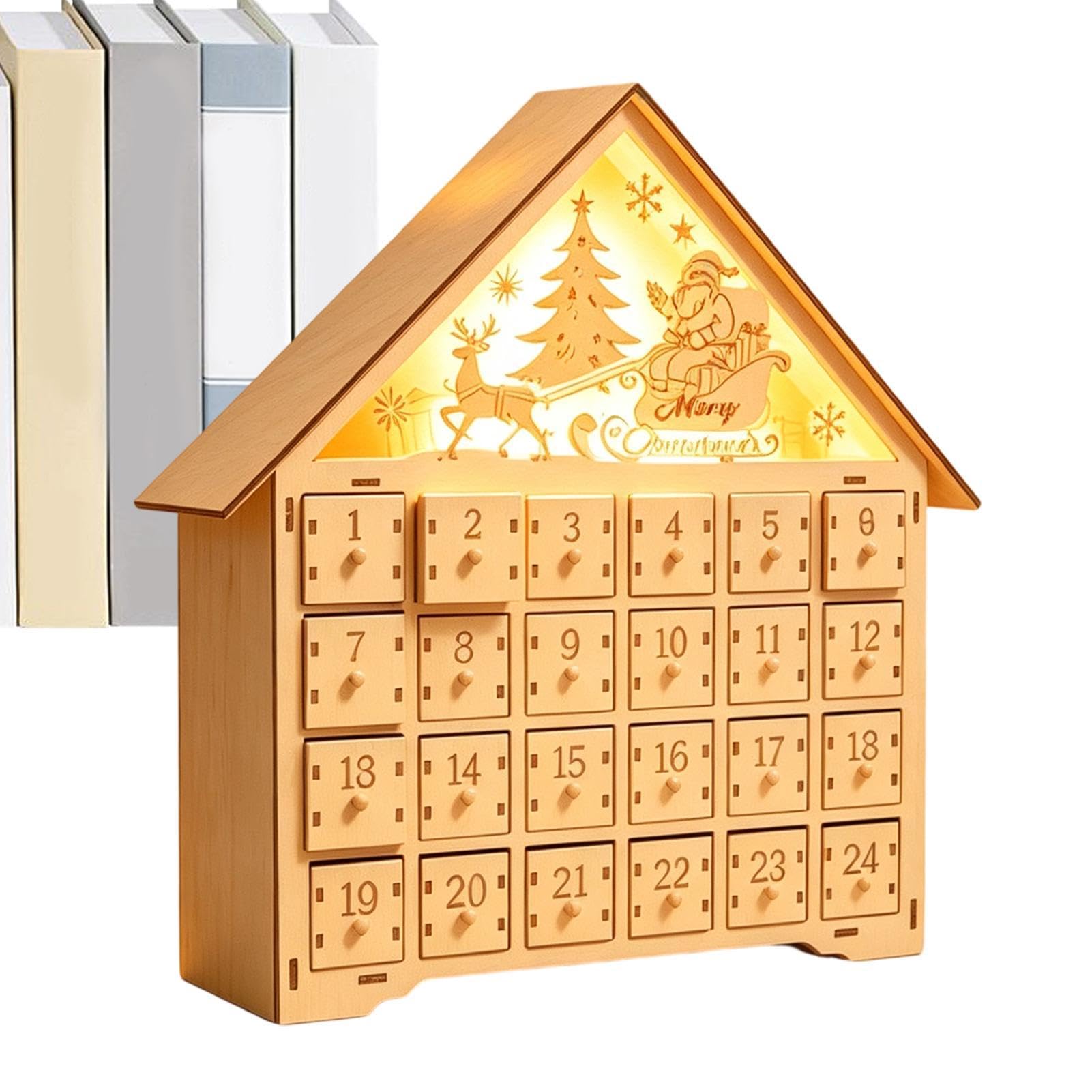 Calendrier de l'Avent Compte à Rebours Décor de Bureau en Forme de Maison