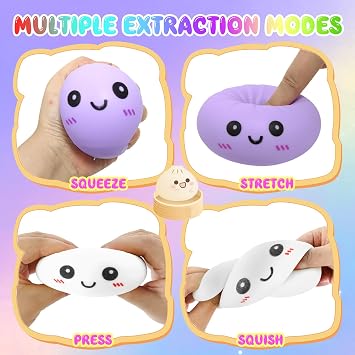 2pcs Squishy Bao Dumpling, Mystery Squishy Bao Dumpling Stress & Anxiety Relief Cute Steamer Bun Design For Relaxation Boys Girls Children Adults Students Home Office Classroom