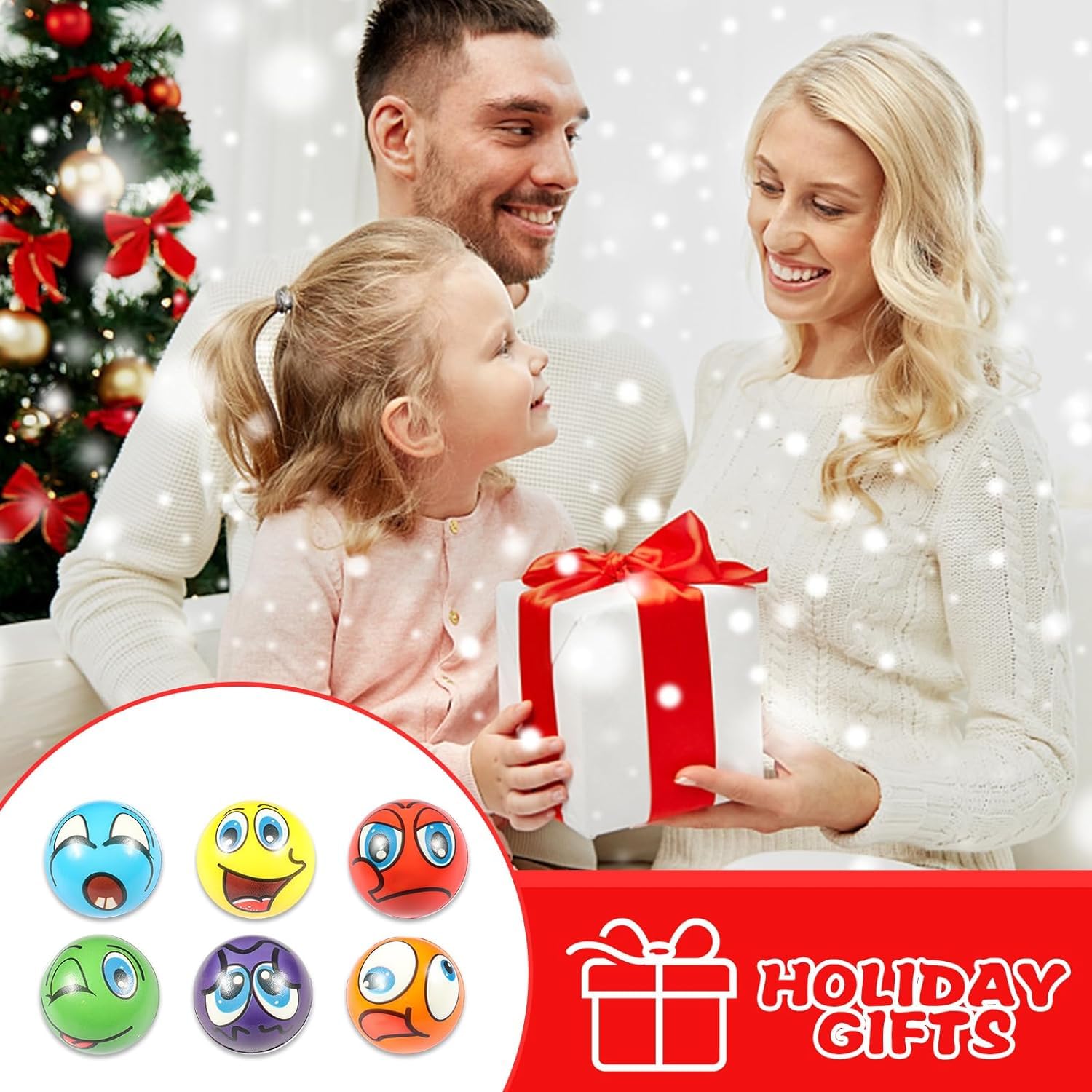 Lot De 12 Balles Anti-Stress Émoji – Visages Drôles, Diam. 5 Cm, Polyuréthane – Jouet Fidget Pour Enfants & Adultes