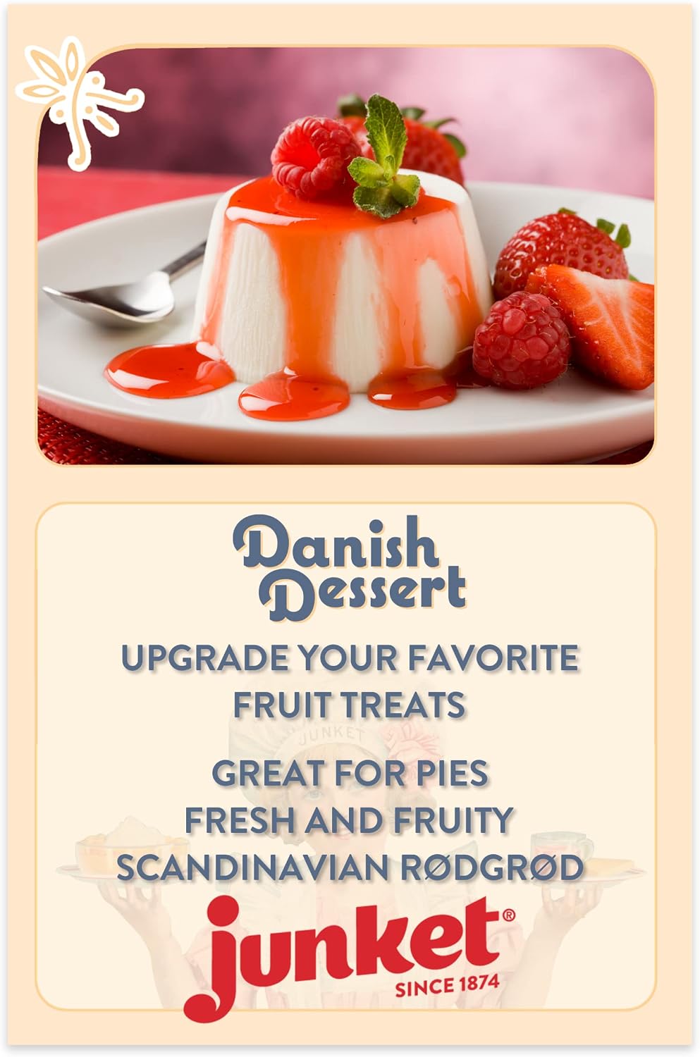 Junket Danish Dessert Strawberry 4.75 Oz (Pack of 6)