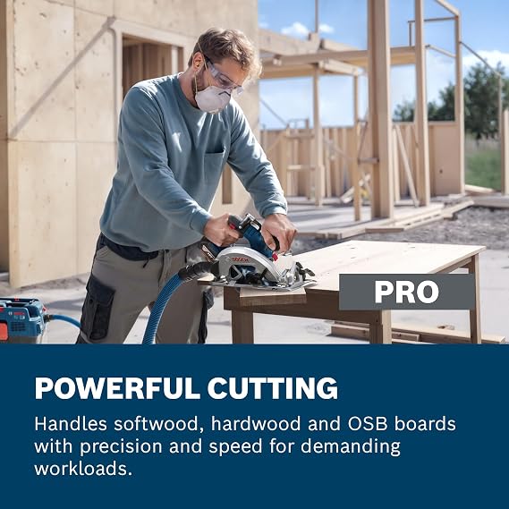 Bosch PRO 18V System Cordless Circular Saw GKS18V-68-2 (incl. Miter Fence, Saw Blade)