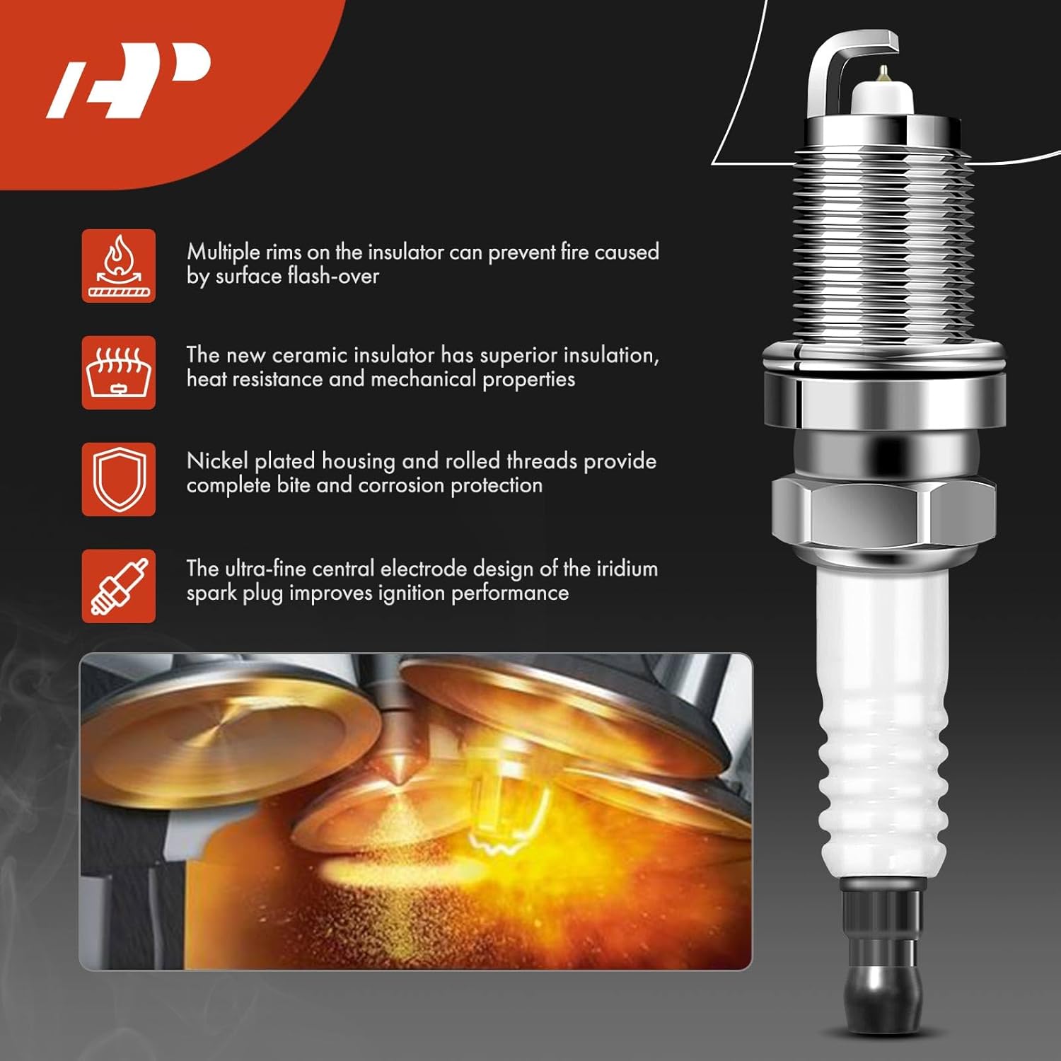 A-Premium 1x Ignition Coil Pack and 4x Iridium Spark Plugs Compatible with Chevrolet Aveo 2009-2011, Aveo5 2009-2011 & Suzuki Suzuki+ 2009 & Pontiac G3 2009-2010, G3 Wave 2009, 1.6L