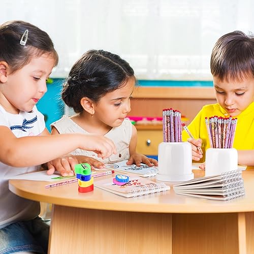 Miniatura 6 de Jspupifip Juego de 96 piezas de regalos inspiradores, 24 mini cuadernos de arcoíris, 24 lápices coloridos y lindos, 24 borradores de arco iris, 24