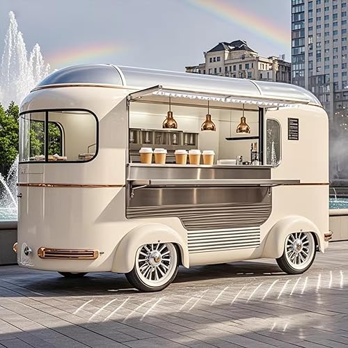 Mobile Food Truck with Full Kitchen Equipment - Customized Concession Food Trailer for Sale, Ideal for Coffee, Hamburger & BBQ, for Business Commercial Use
