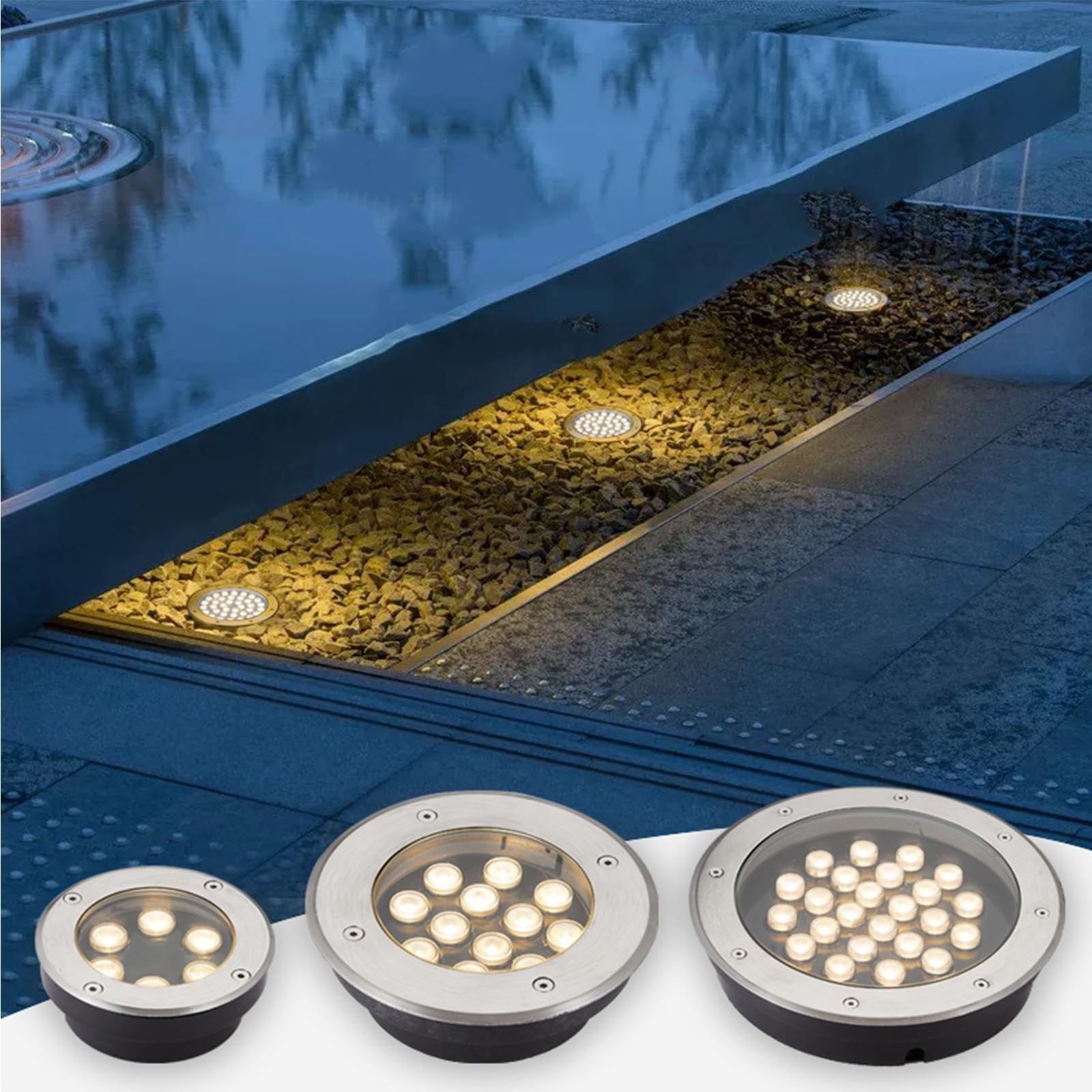 Foco Empotrable Ultradelgado - Focos Led Empotrables Exterior, Lámpara De Pie LED Ultrafina De 220V, Foco Led Empotrable Suelo， Luz De Césped Jardín Impermeable Para Exteriores IP67(Green,36W(250mm*50