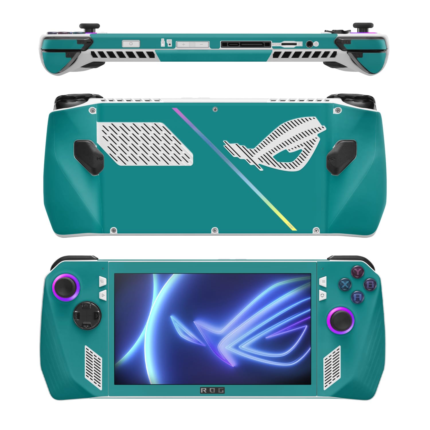 MightySkins Skin Compatible with Asus ROG Ally - Solid Teal | Protective, Durable, and Unique Vinyl Decal wrap Cover | Easy to Apply, Remove, and Change Styles