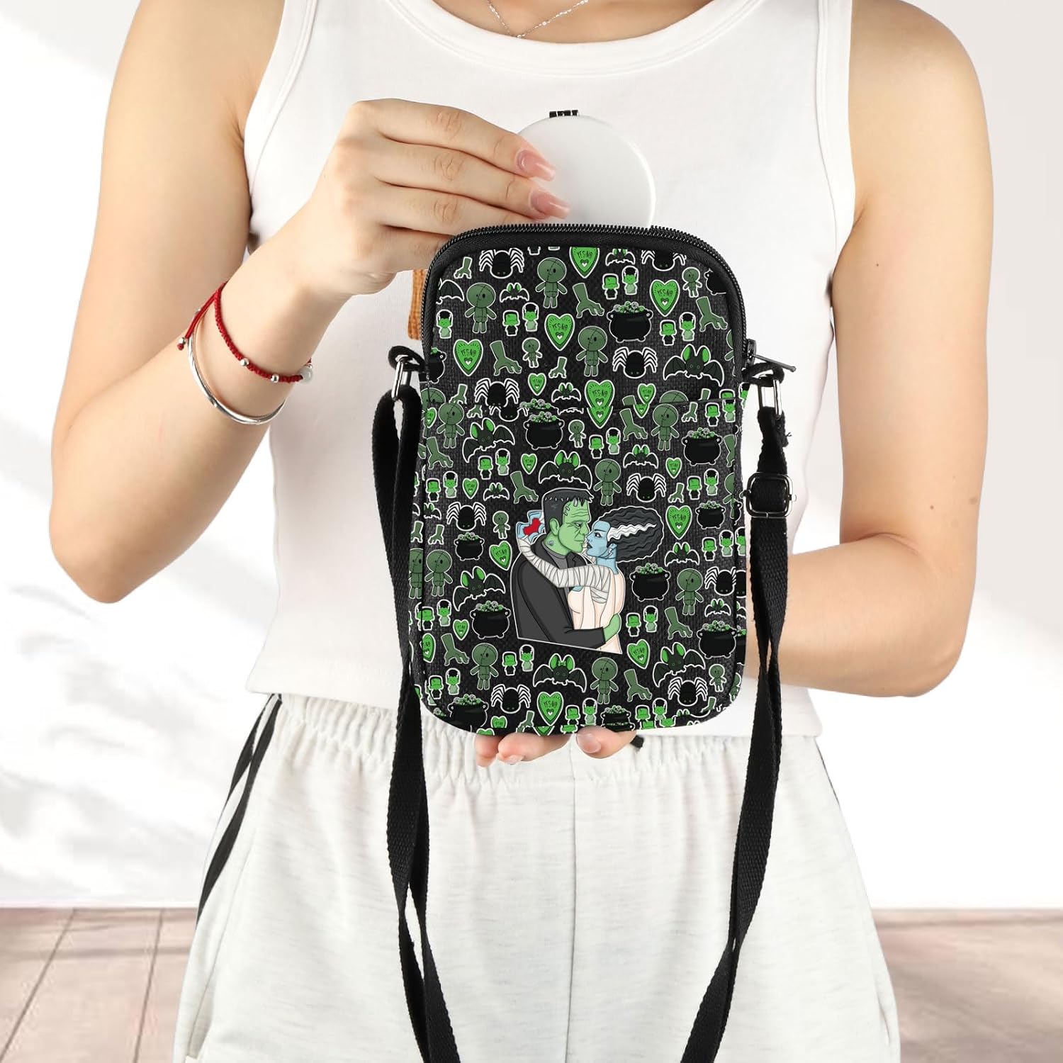 G2TUP Horror Monster & Bride Crossbody Bag Horror Couple Gift Horror Monsters Bride Shoulder Bag - Image 6